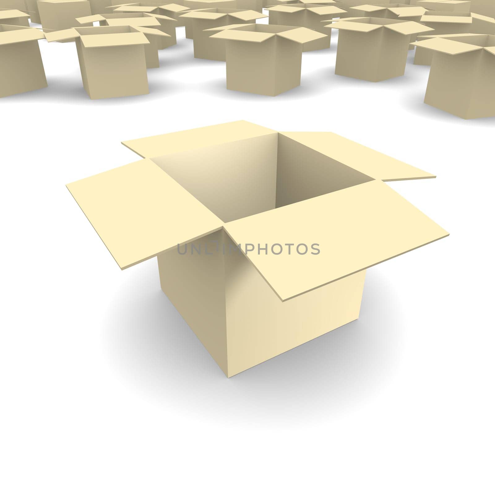 Empty cardboard box 3d