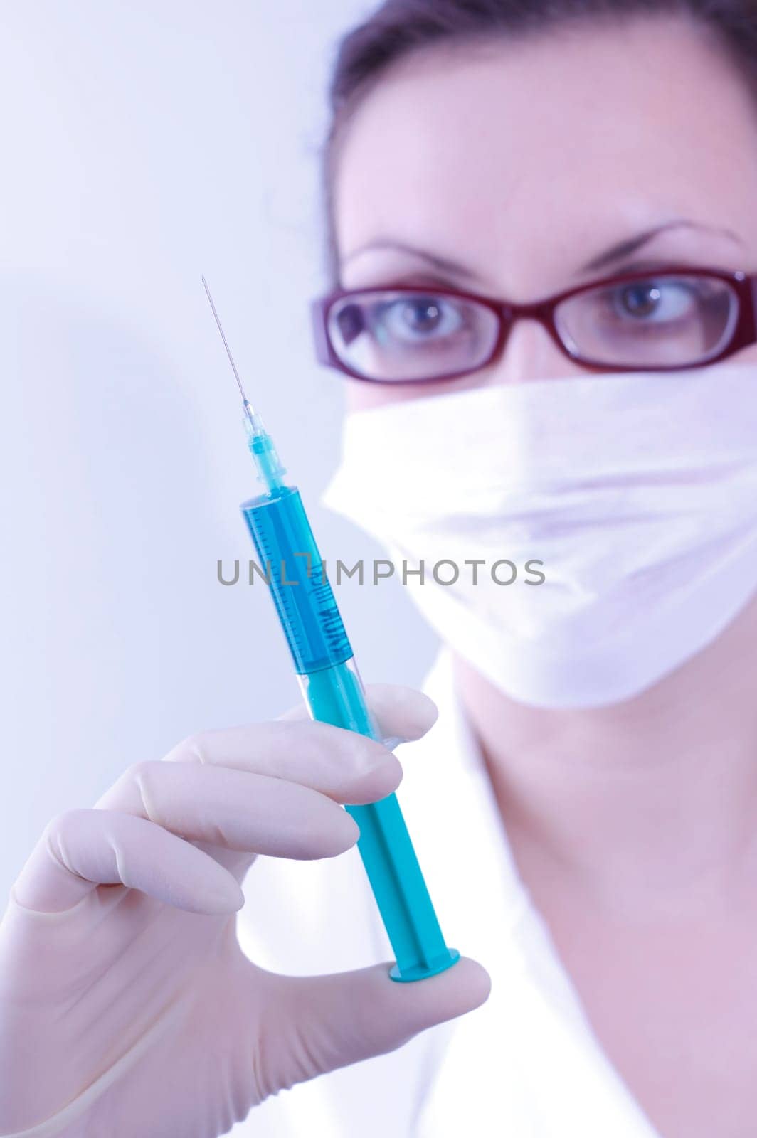 Woman with syringe
