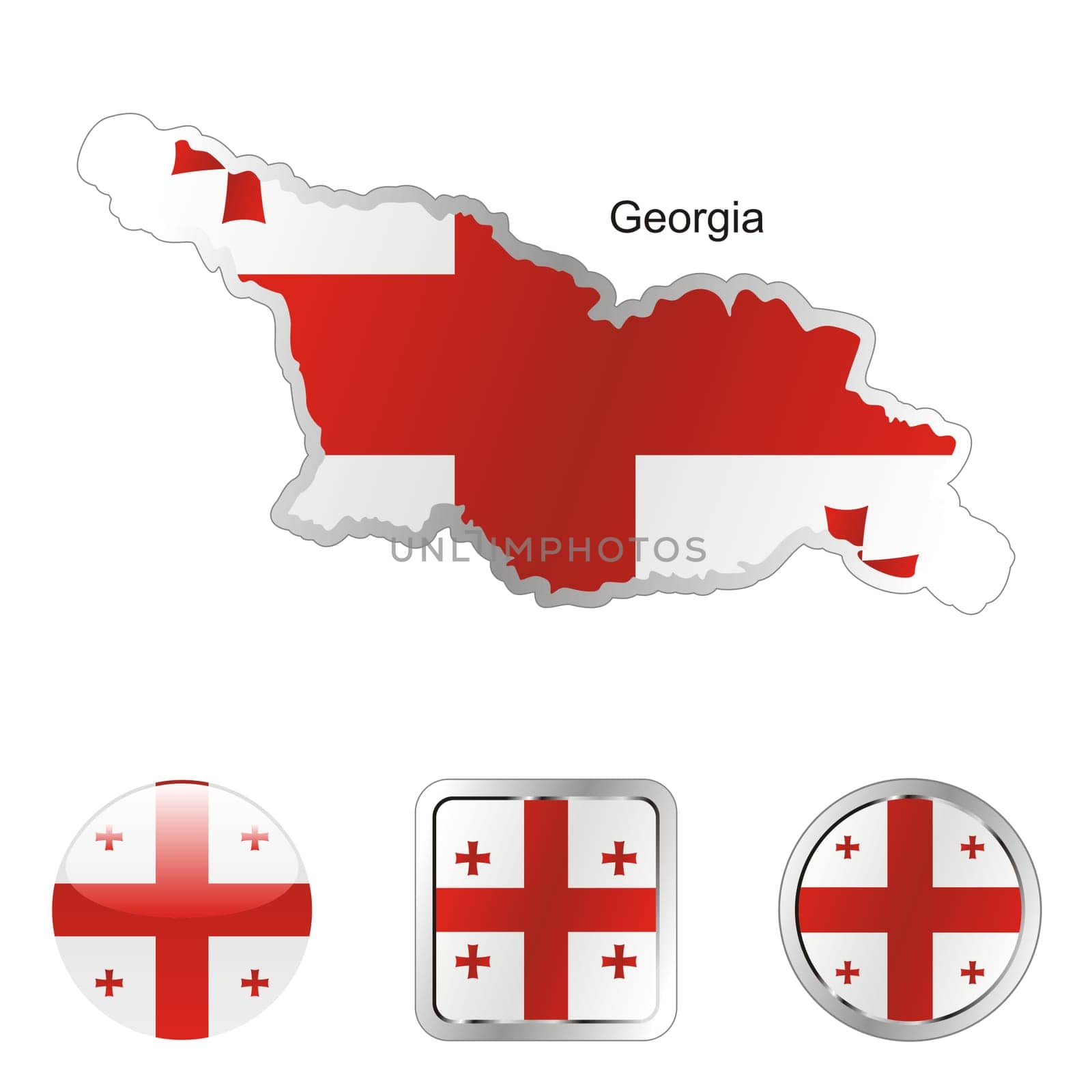 georgia map and internet buttons