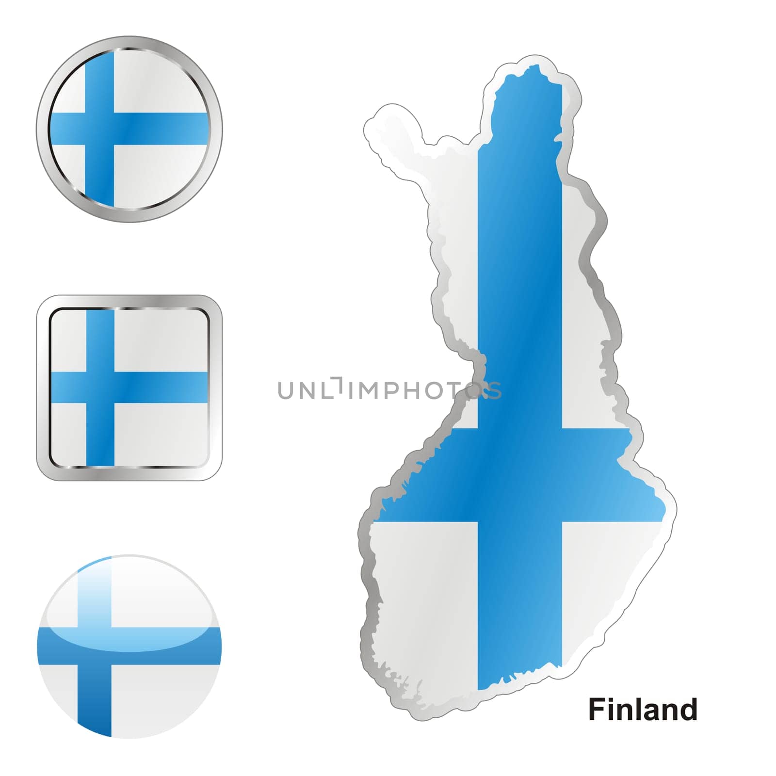 finland map and internet buttons