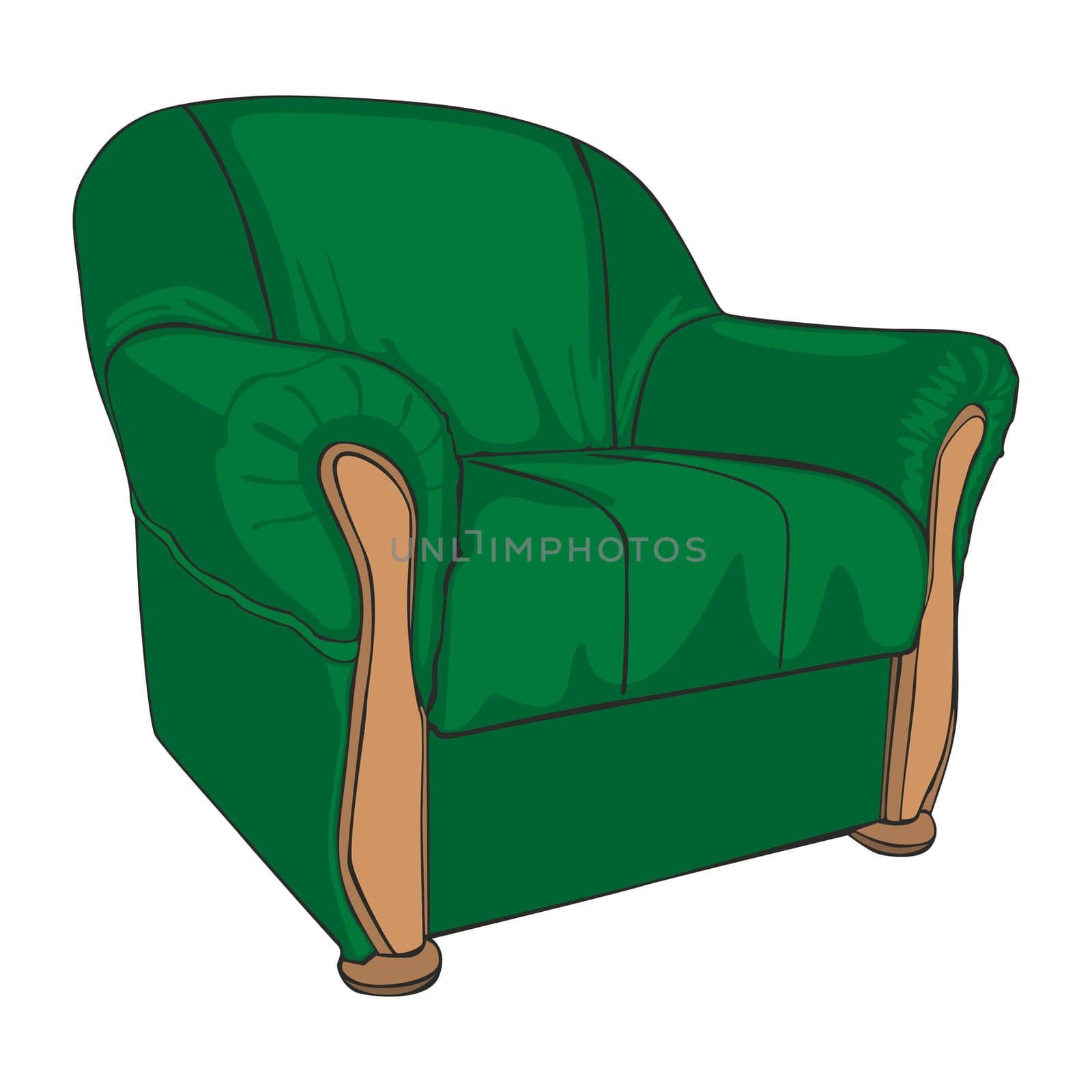 isolated colored armchair
