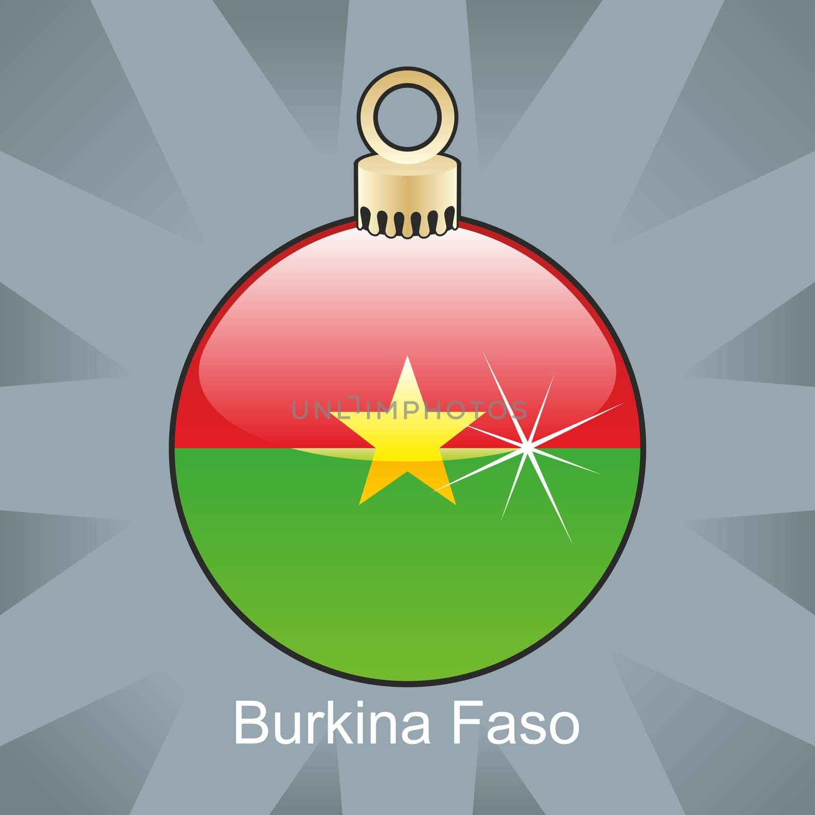 Burkina flag in christmas bulb shape
