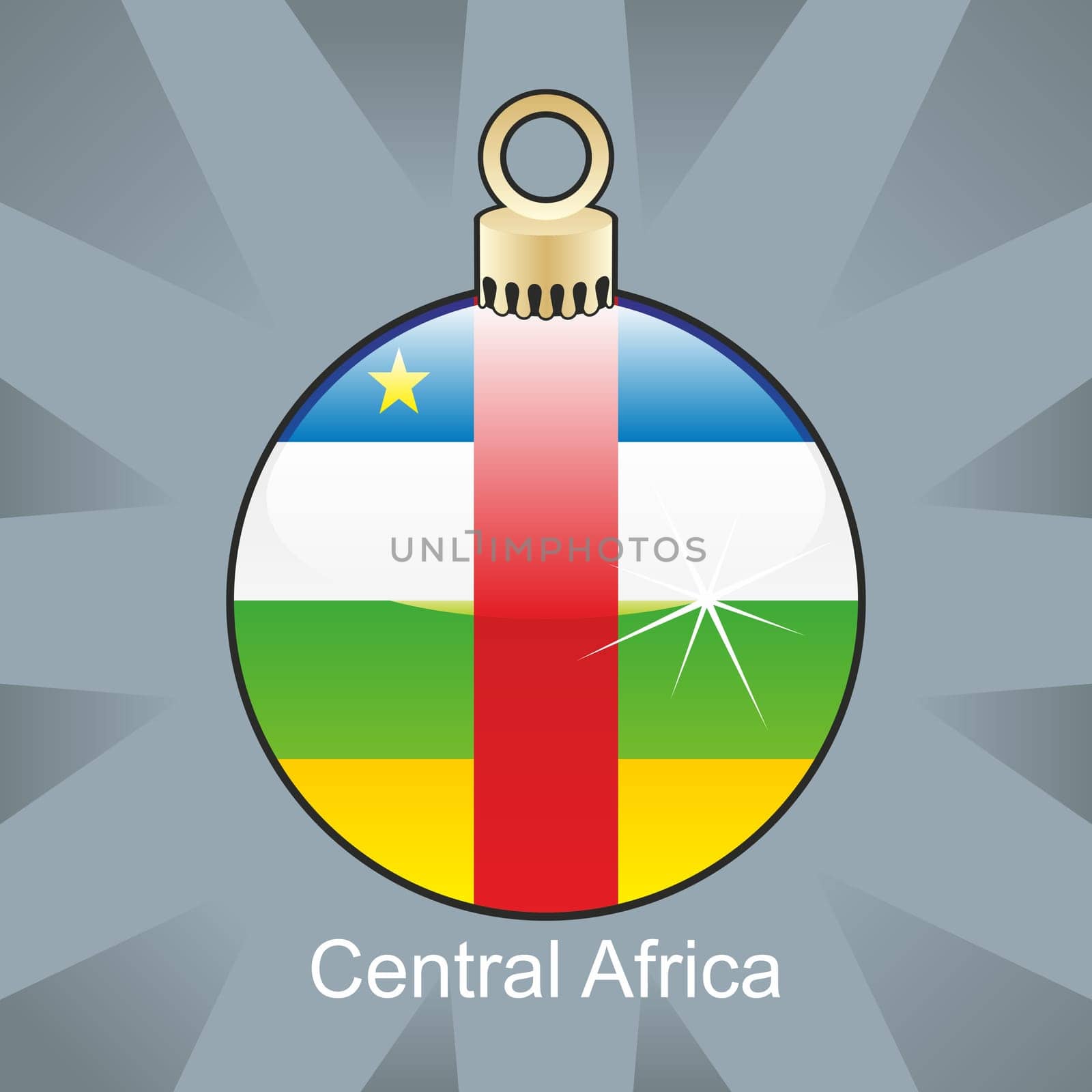 Central Africa in christmas bulb shape