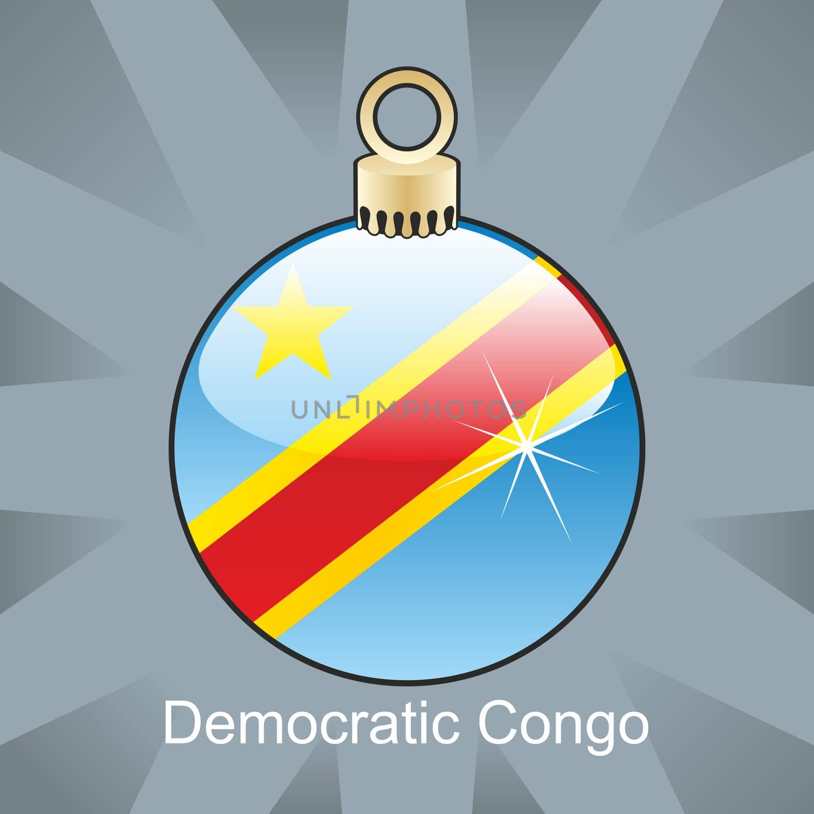 Democratic Congo flag in bulb shape
