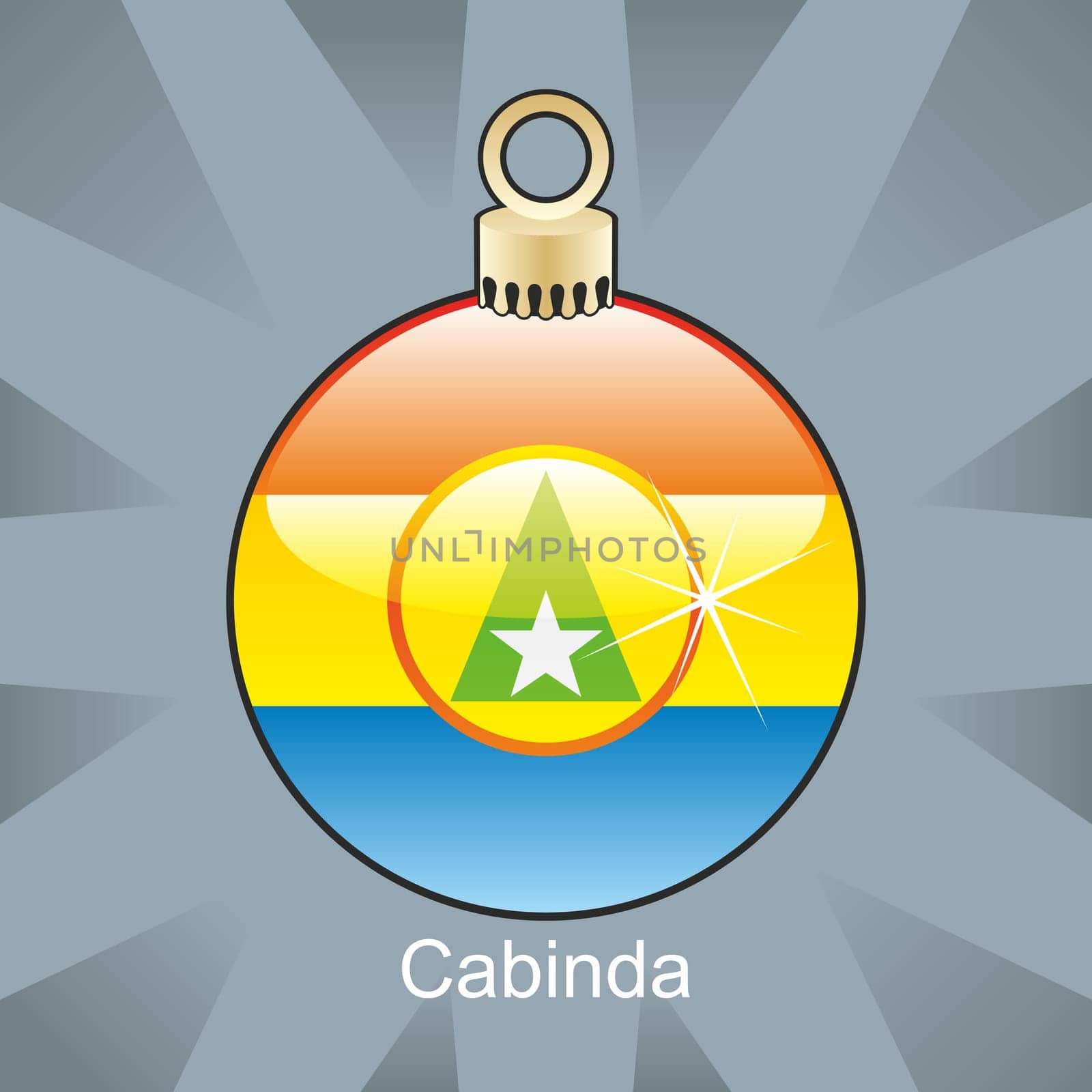 Cabinda flag in christmas bulb shape