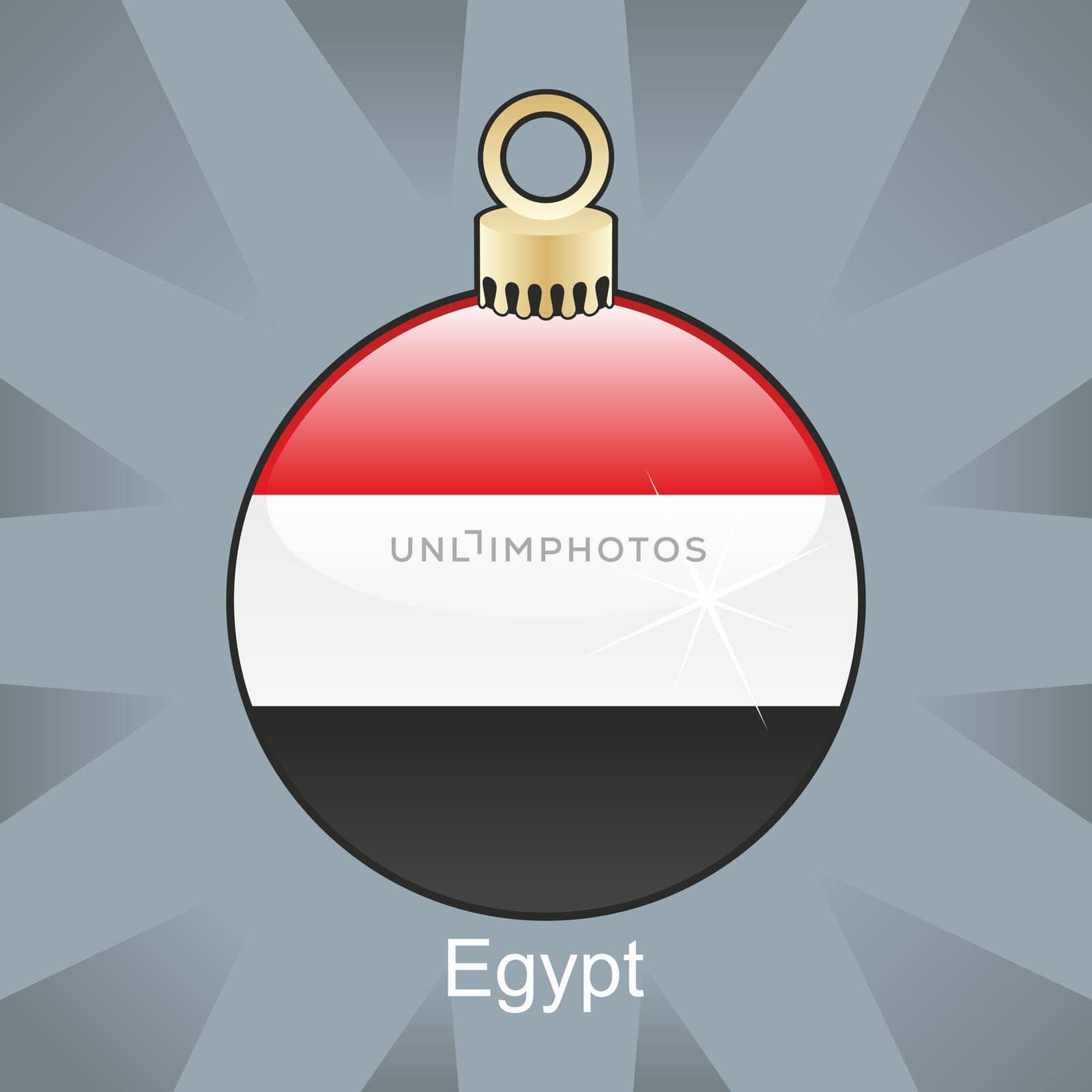 Egypt flag in christmas bulb shape