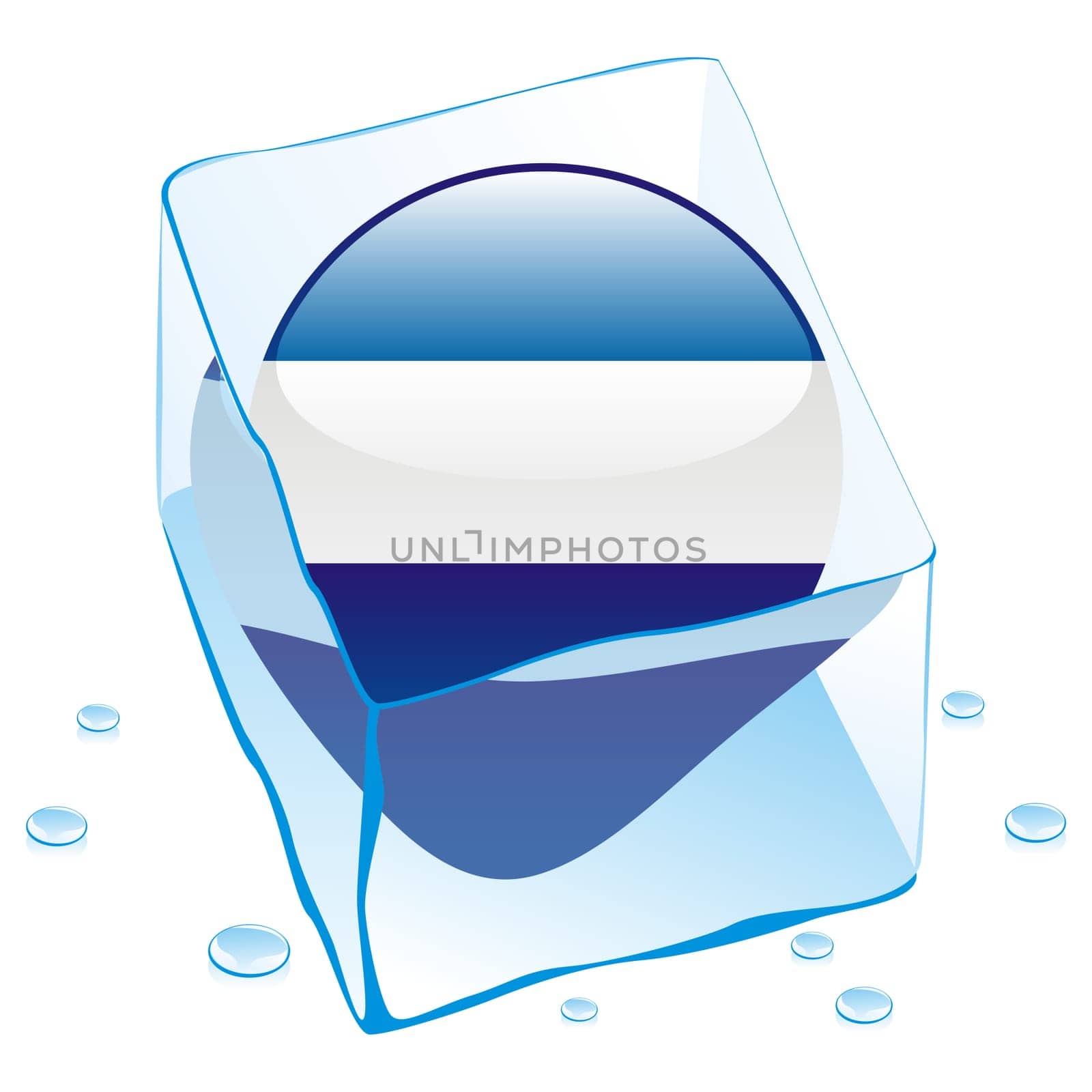 el salvador flag frozen in ice cube