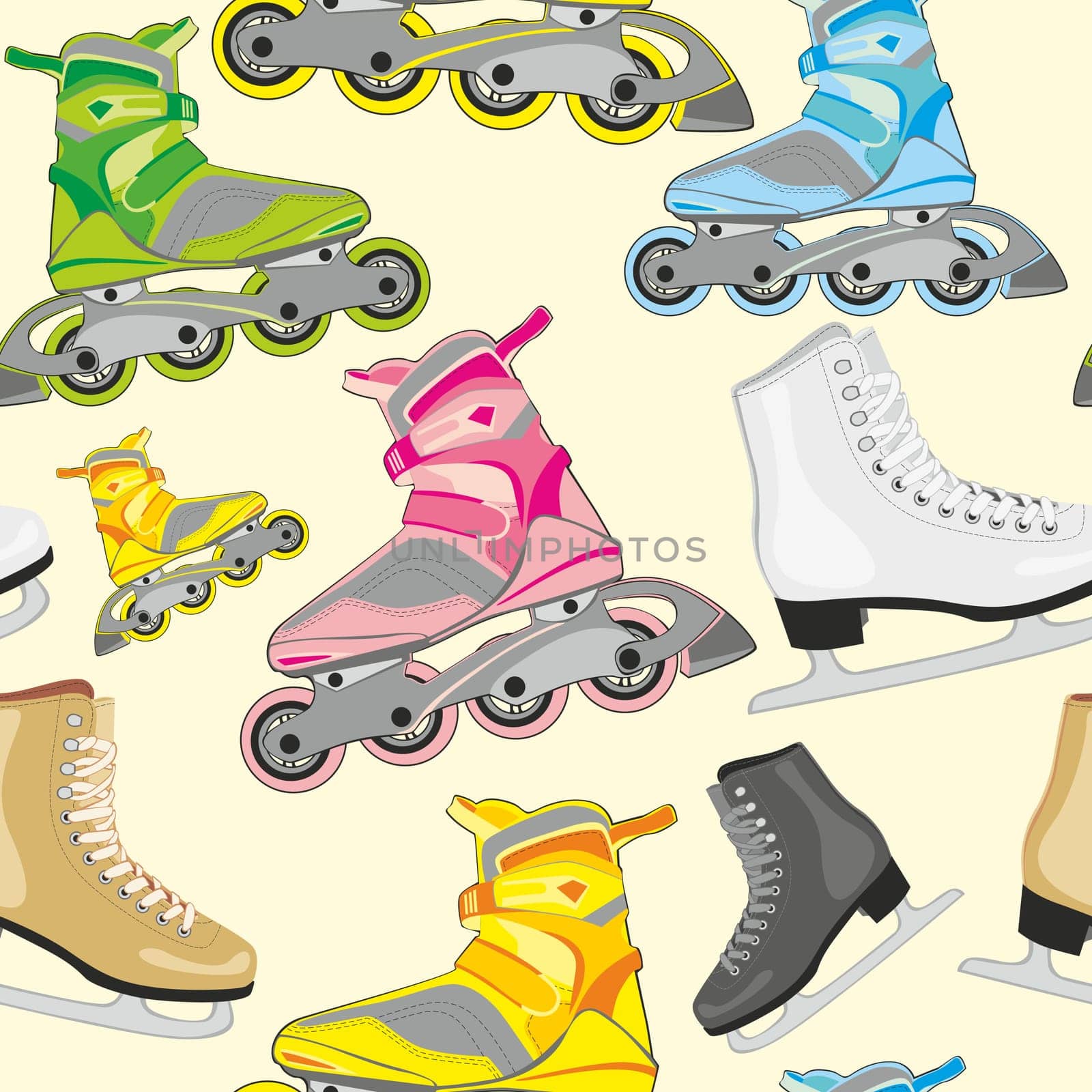 seamless pattern isolated roller and ice