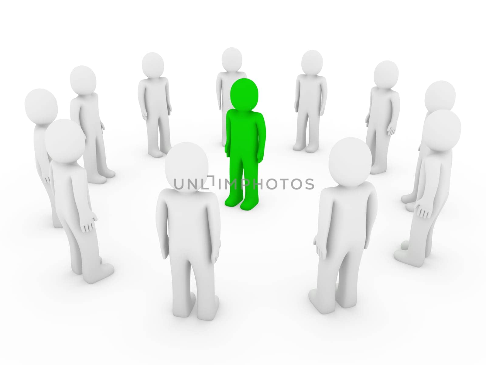 3d human circle green