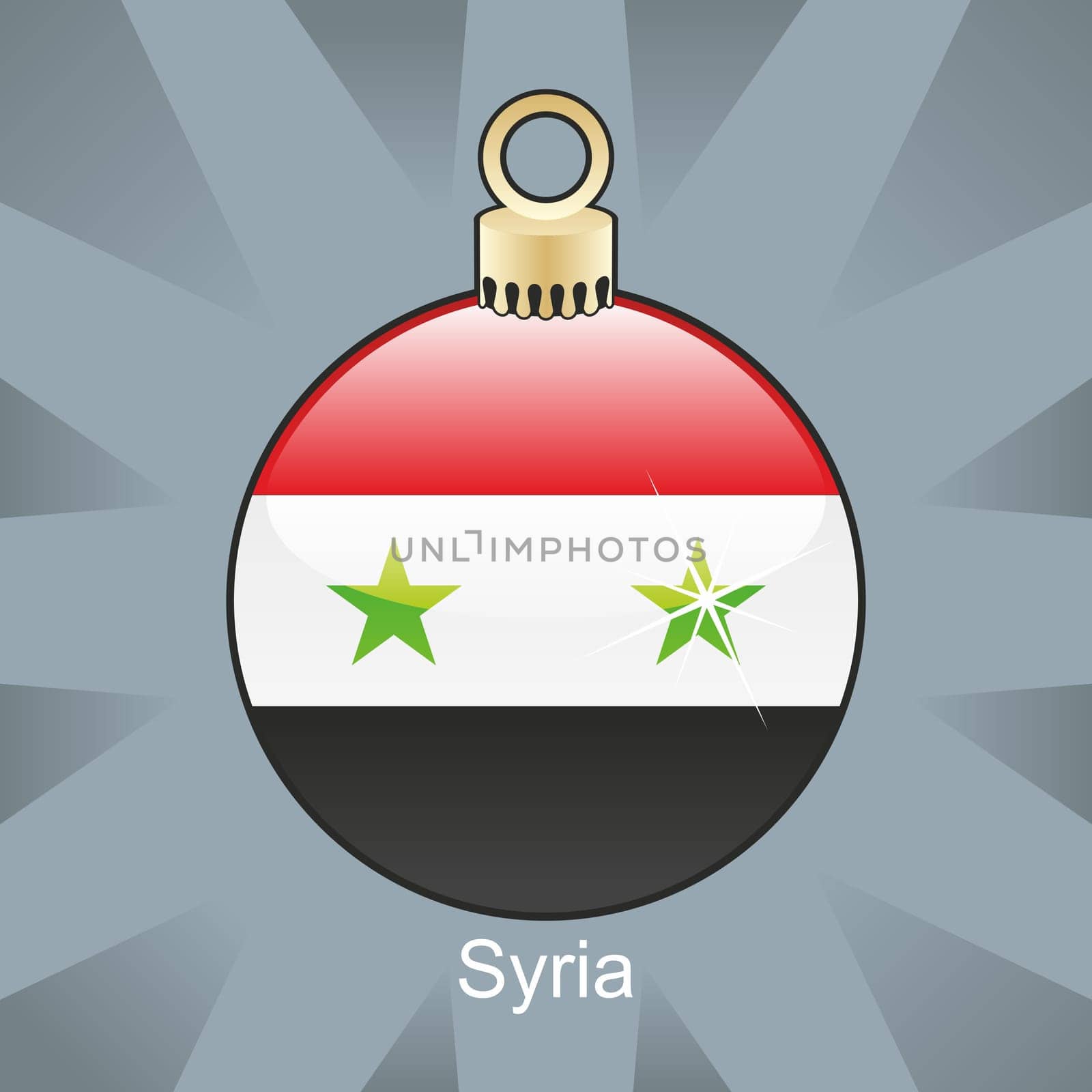 Syria flag in christmas bulb shape