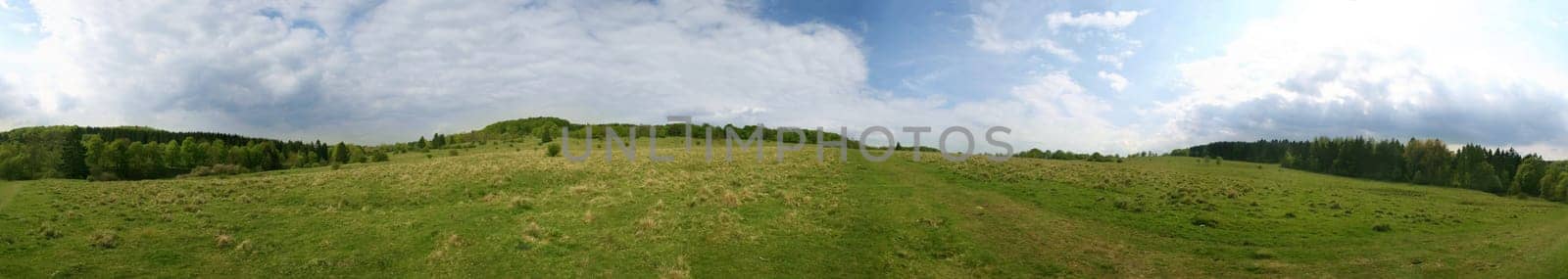 360° panorama of a cattle pasture near Kassel