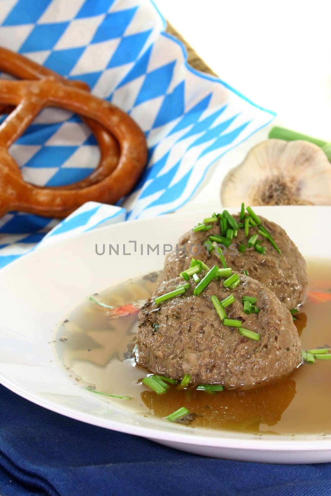 Liver dumpling soup