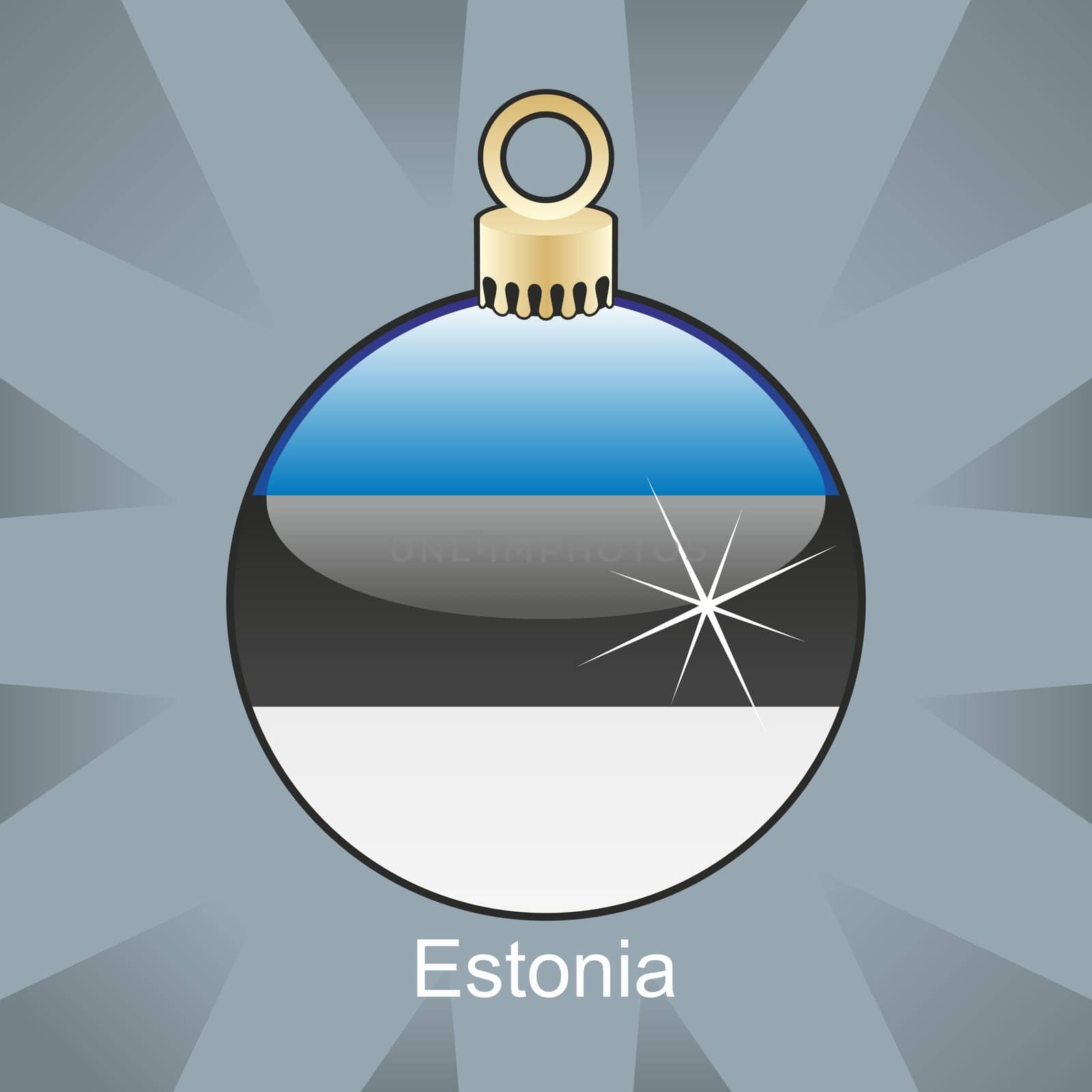 Estonia flag in bulb shape