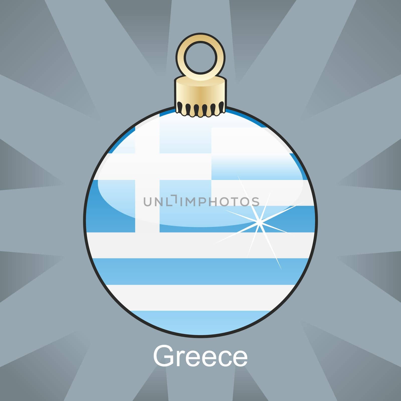 Greece flag in bulb shape