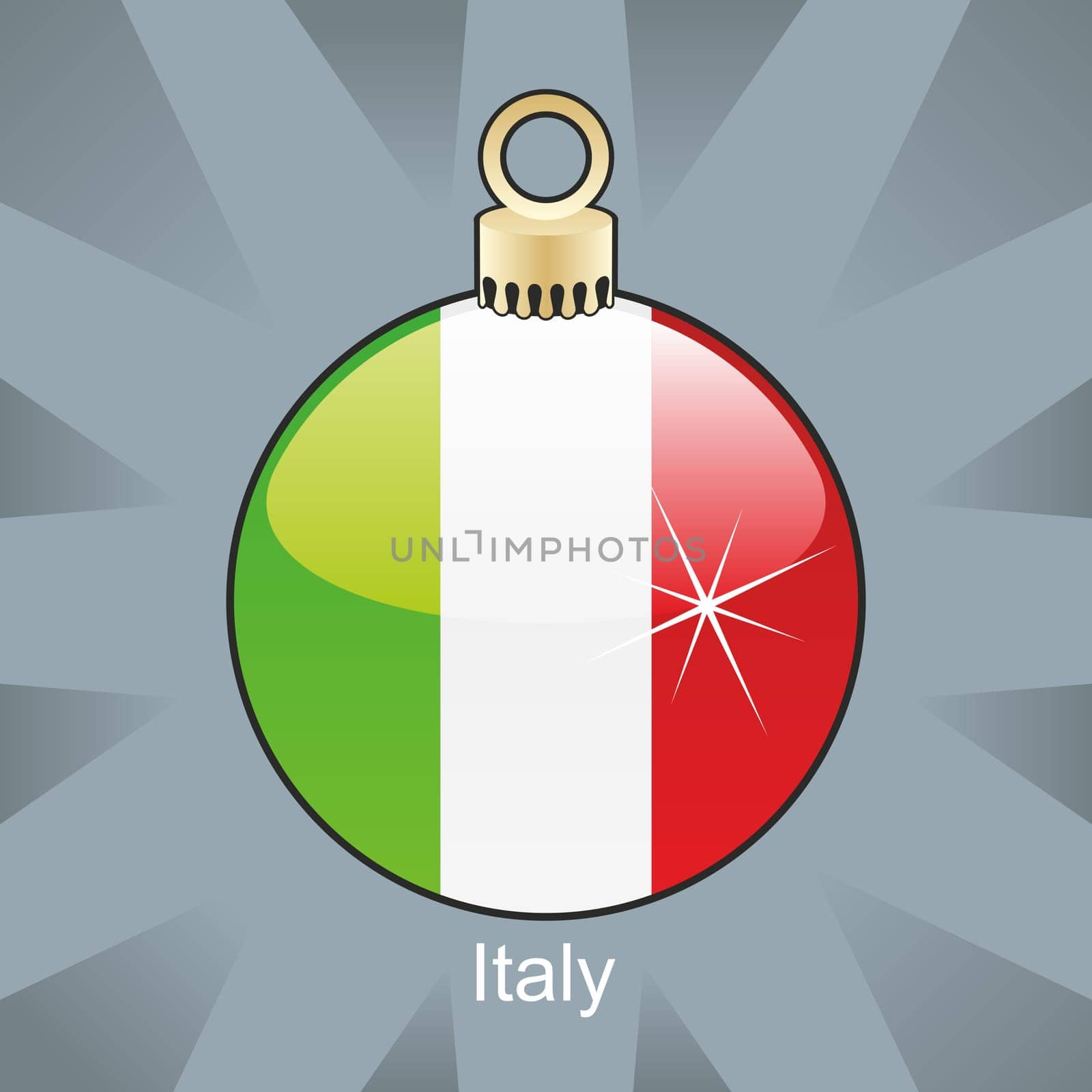 Italy flag in bulb shape