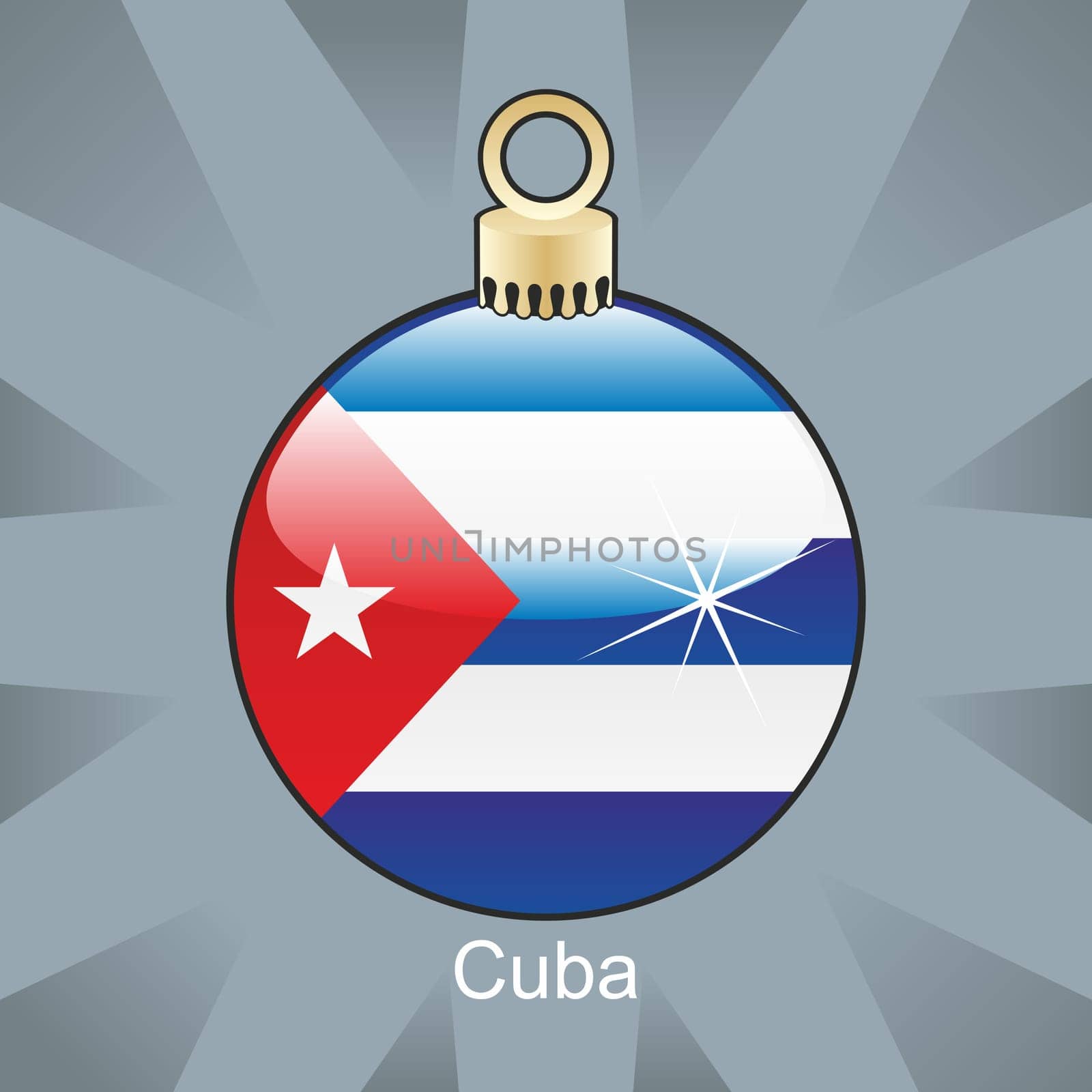Cuba flag in bulb shape