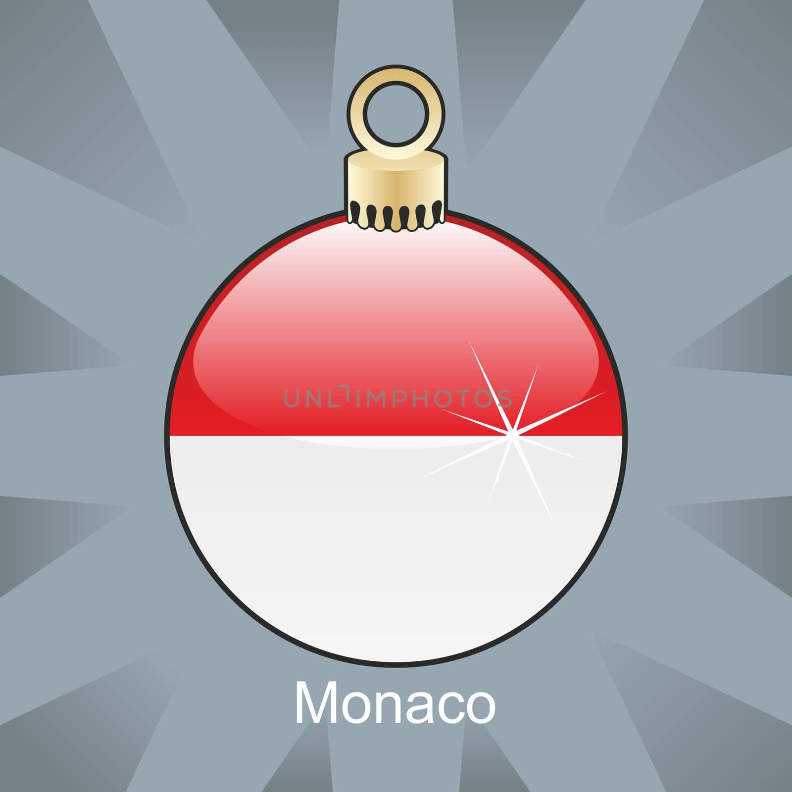 Monaco flag in bulb shape