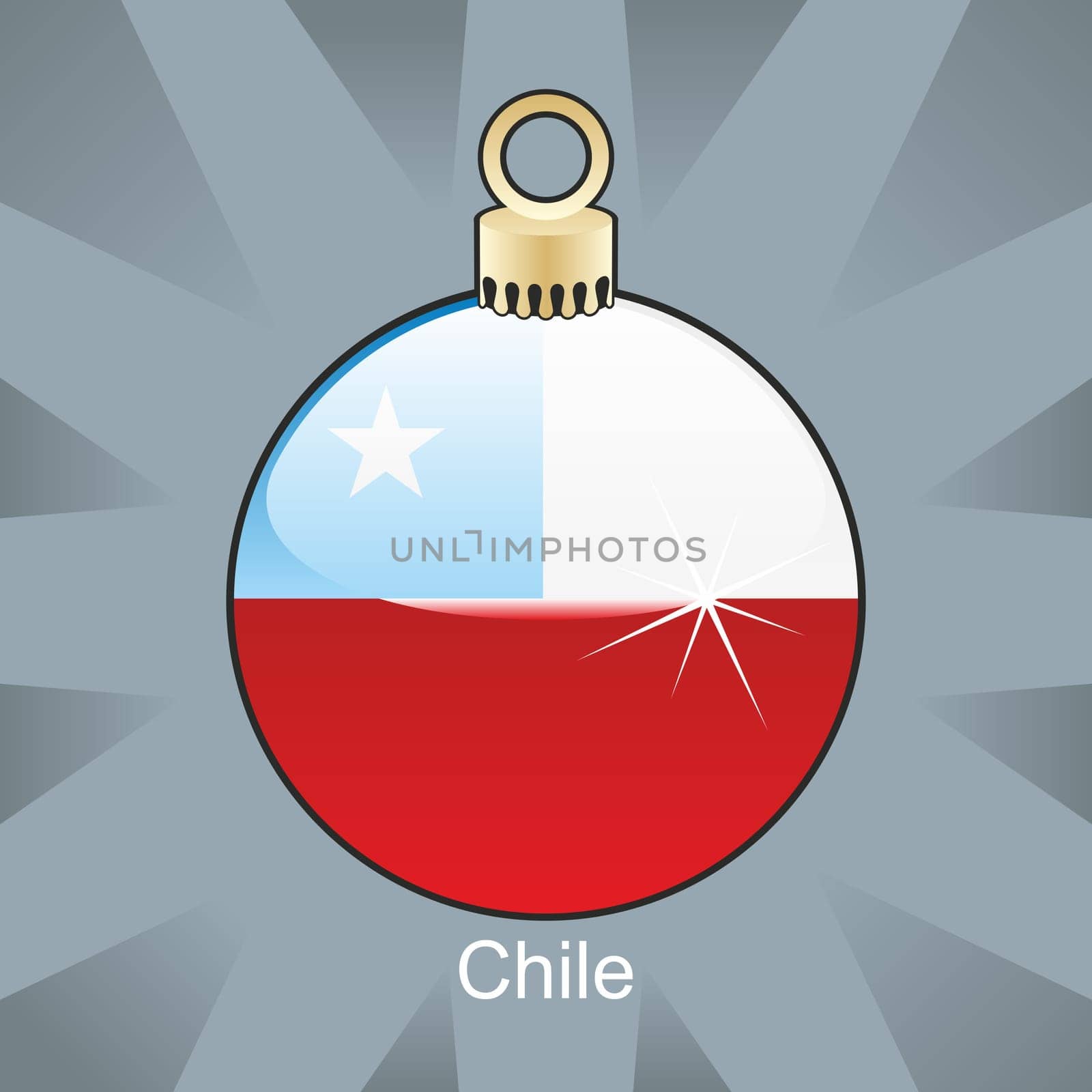Chile flag in bulb shape