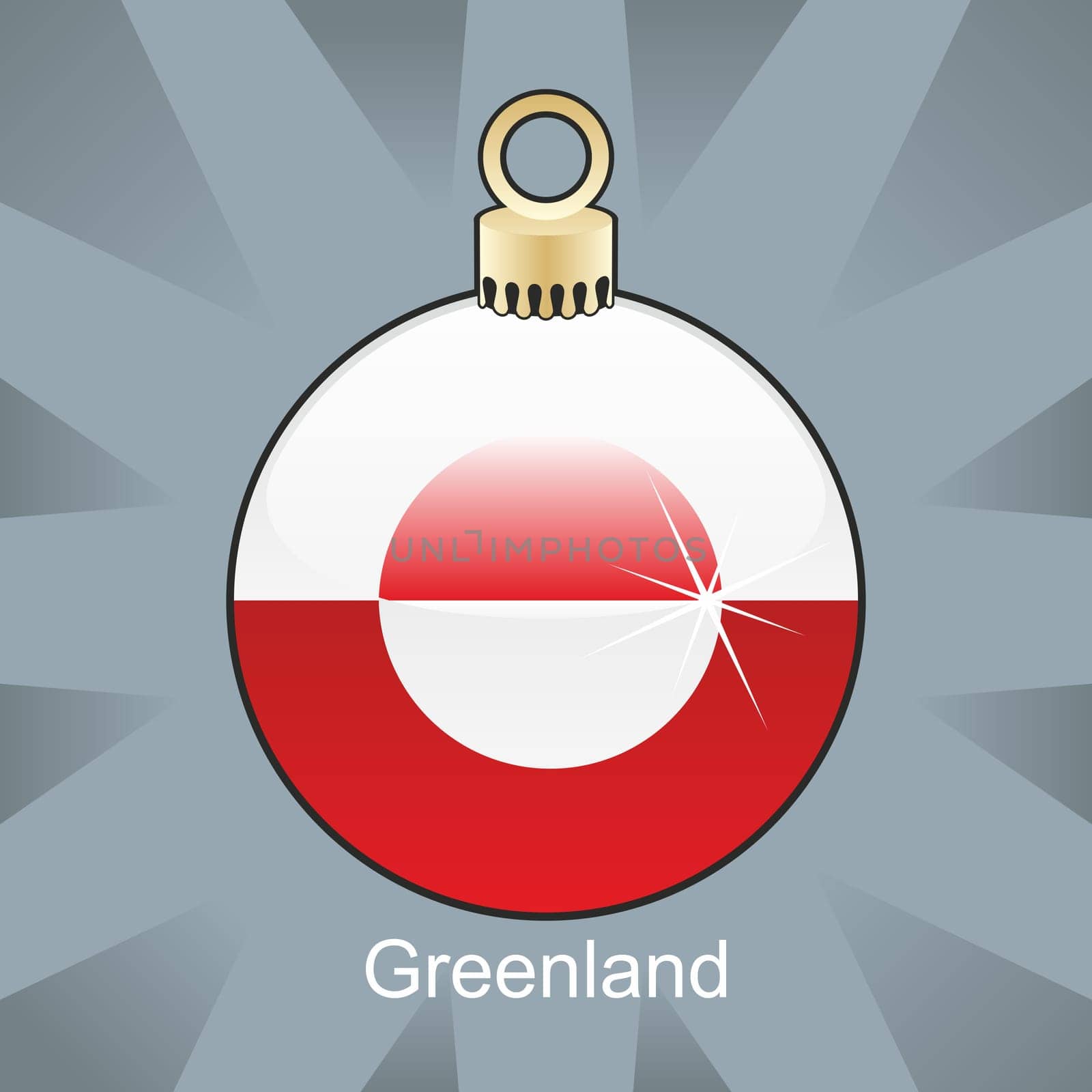 Greenland flag in bulb shape