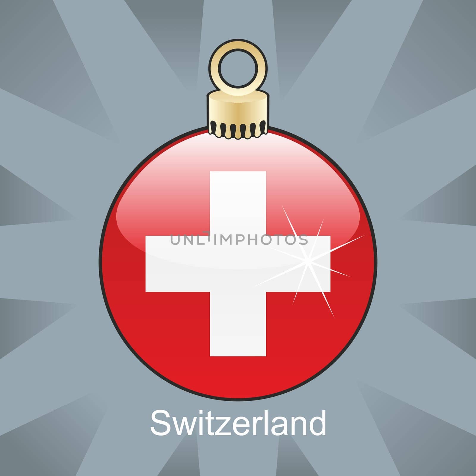 Switzerland flag in bulb shape