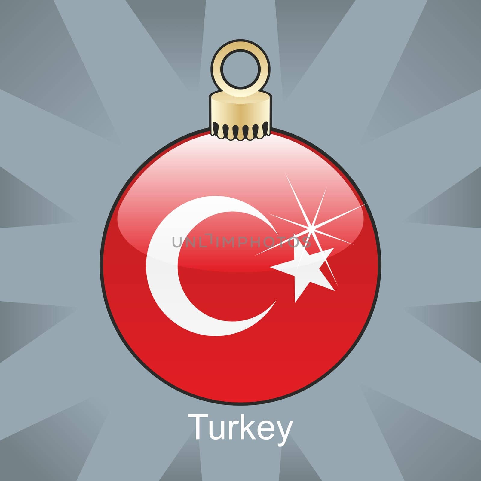 Turkey flag in bulb shape