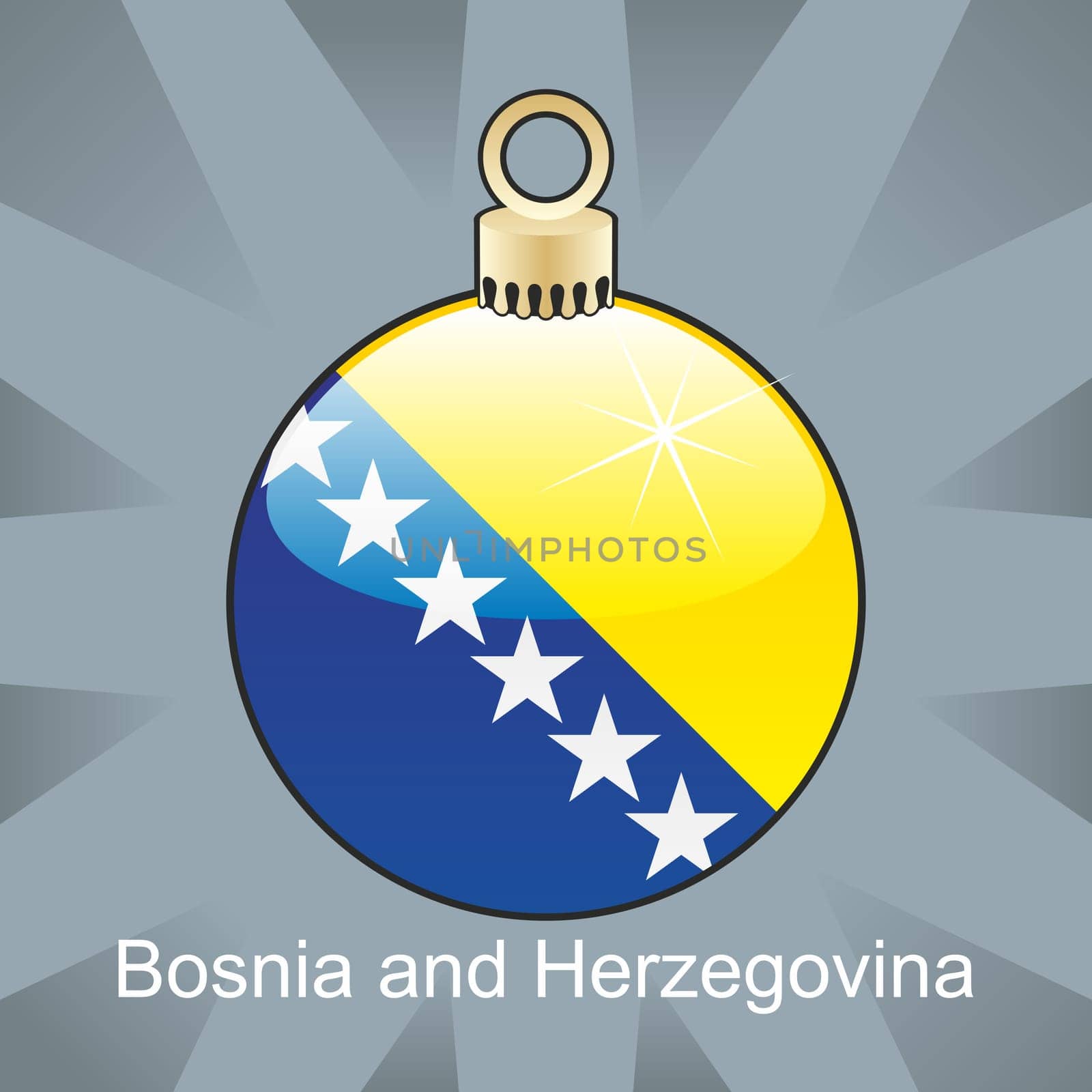Bosnia Herzegovina flag in bulb shape