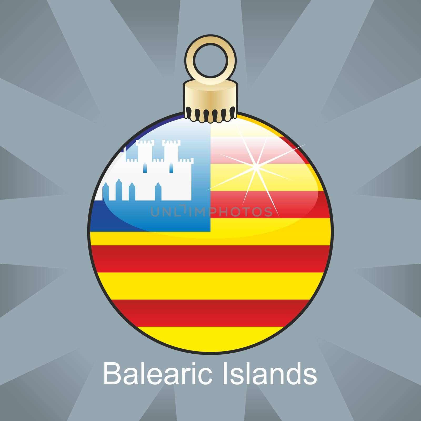 Balearic Islands flag in bulb shape