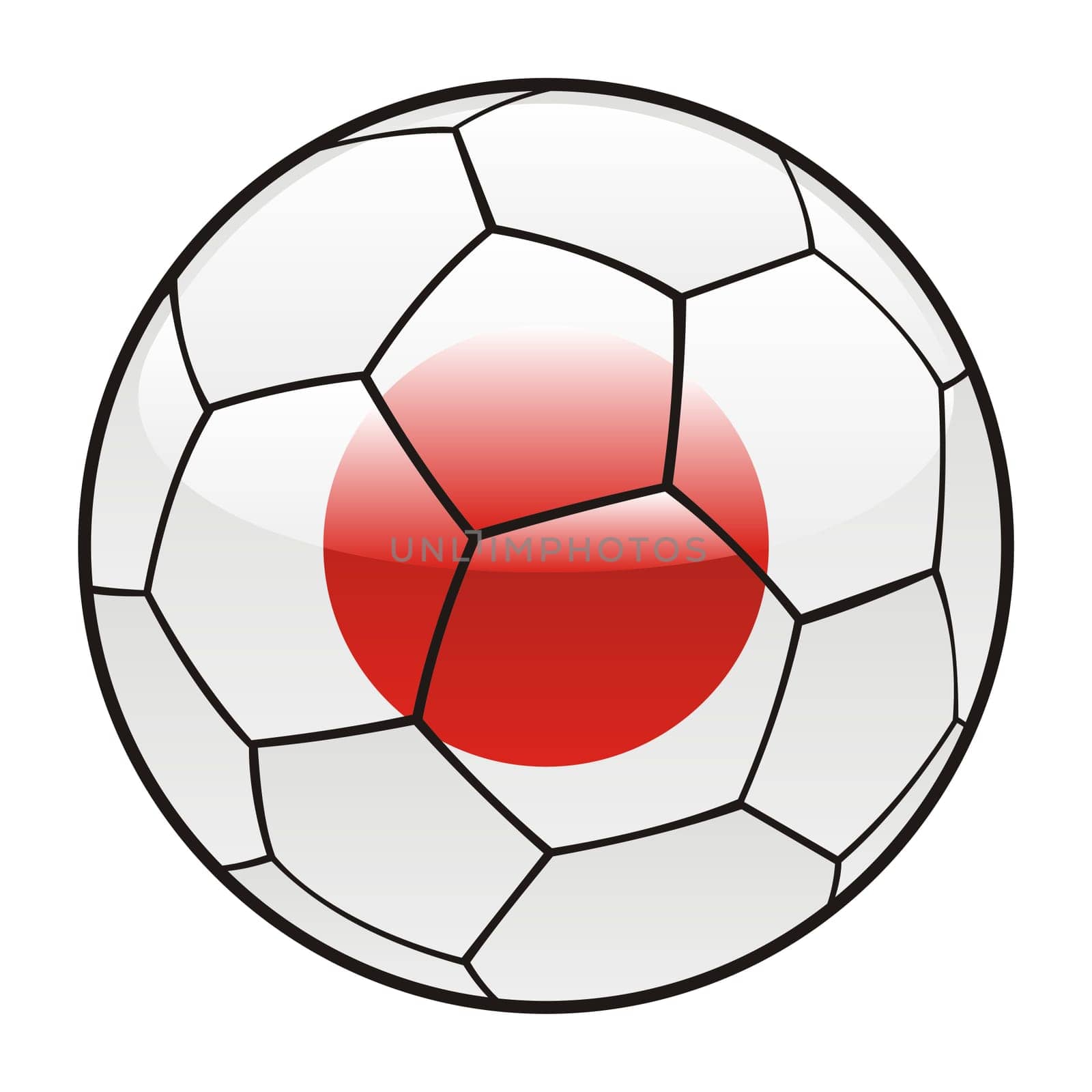 japan flag on soccer ball