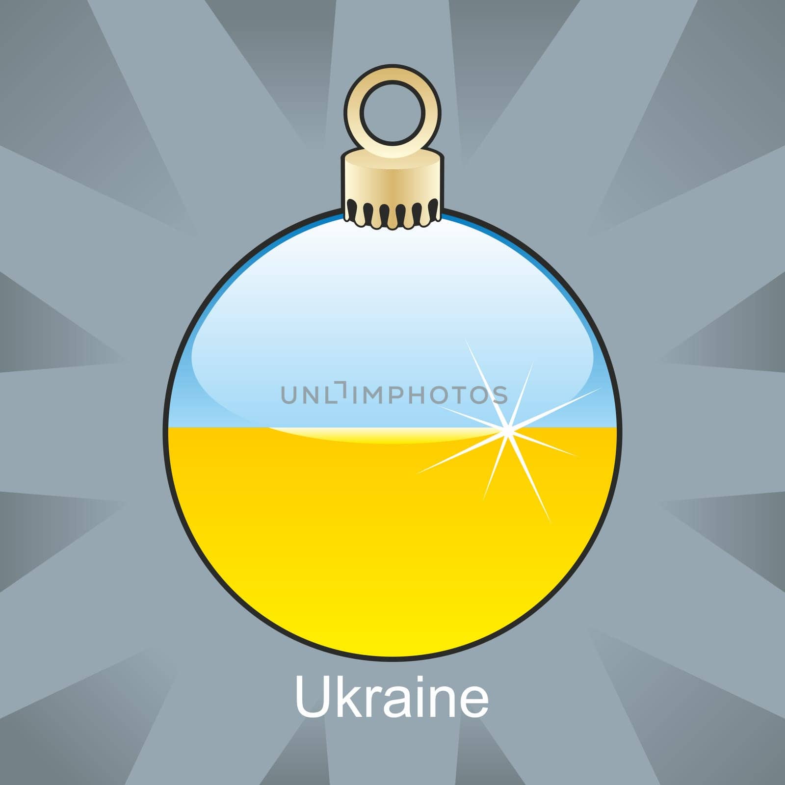 Ukraine flag in bulb shape