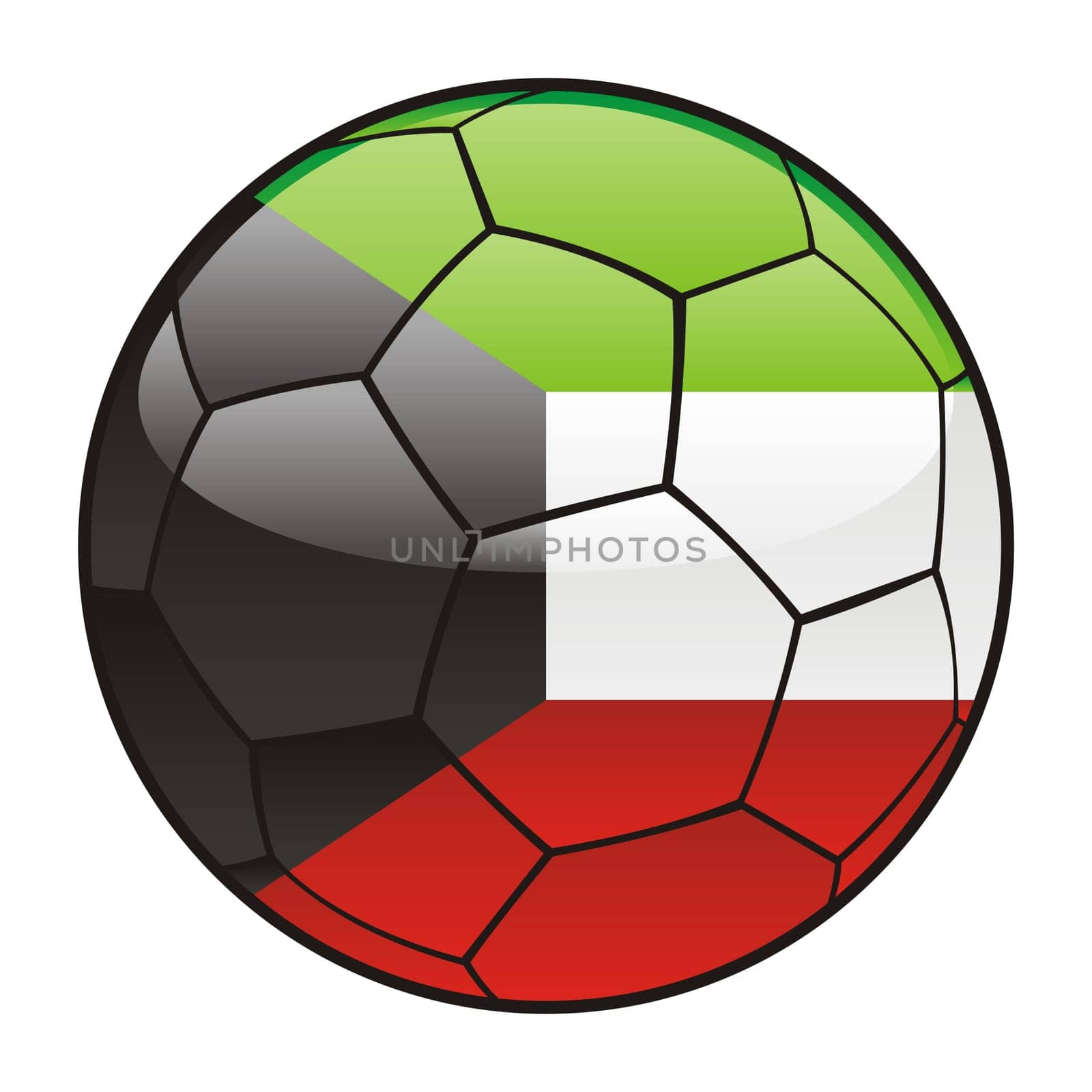 kuwait flag on soccer ball