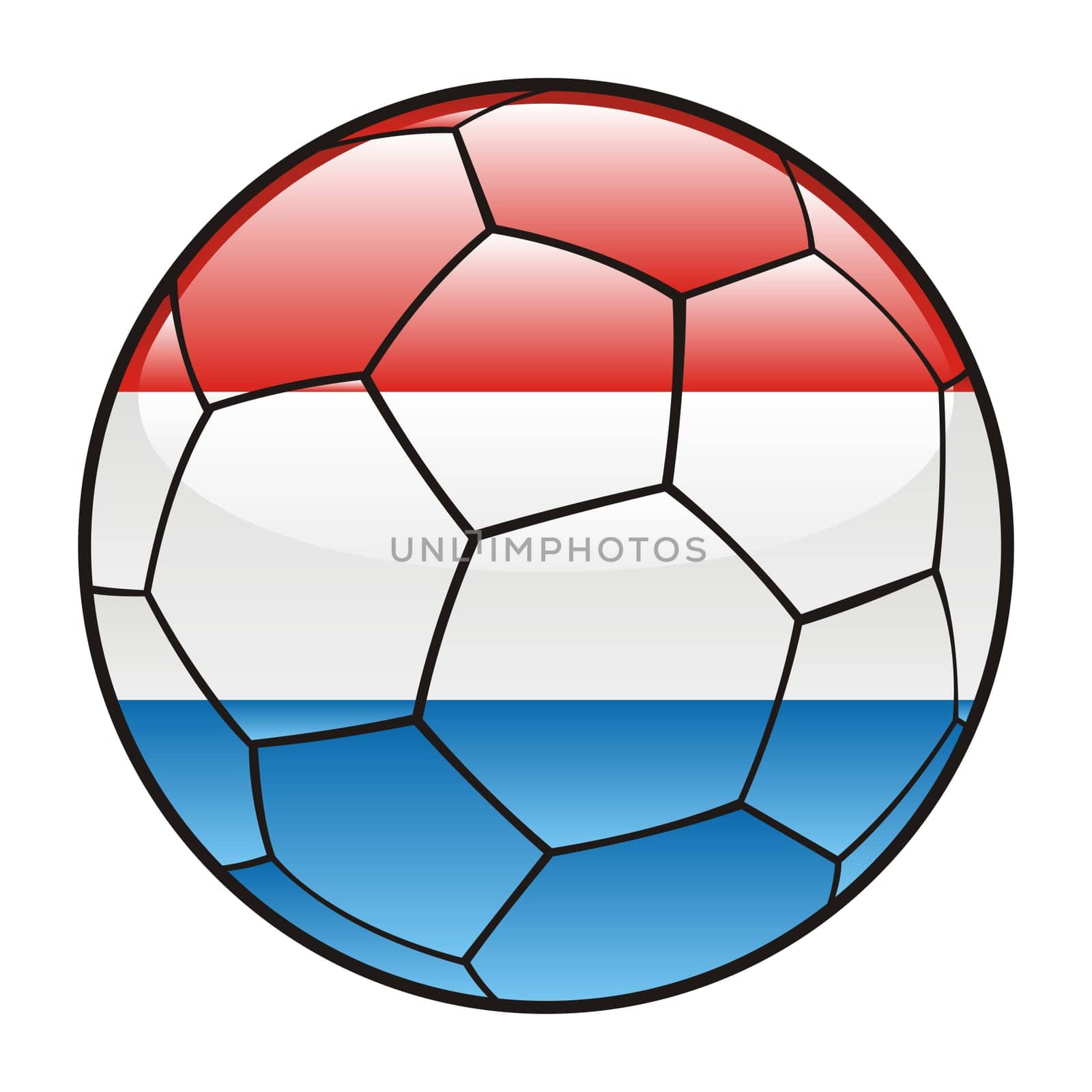luxembourg flag on soccer ball