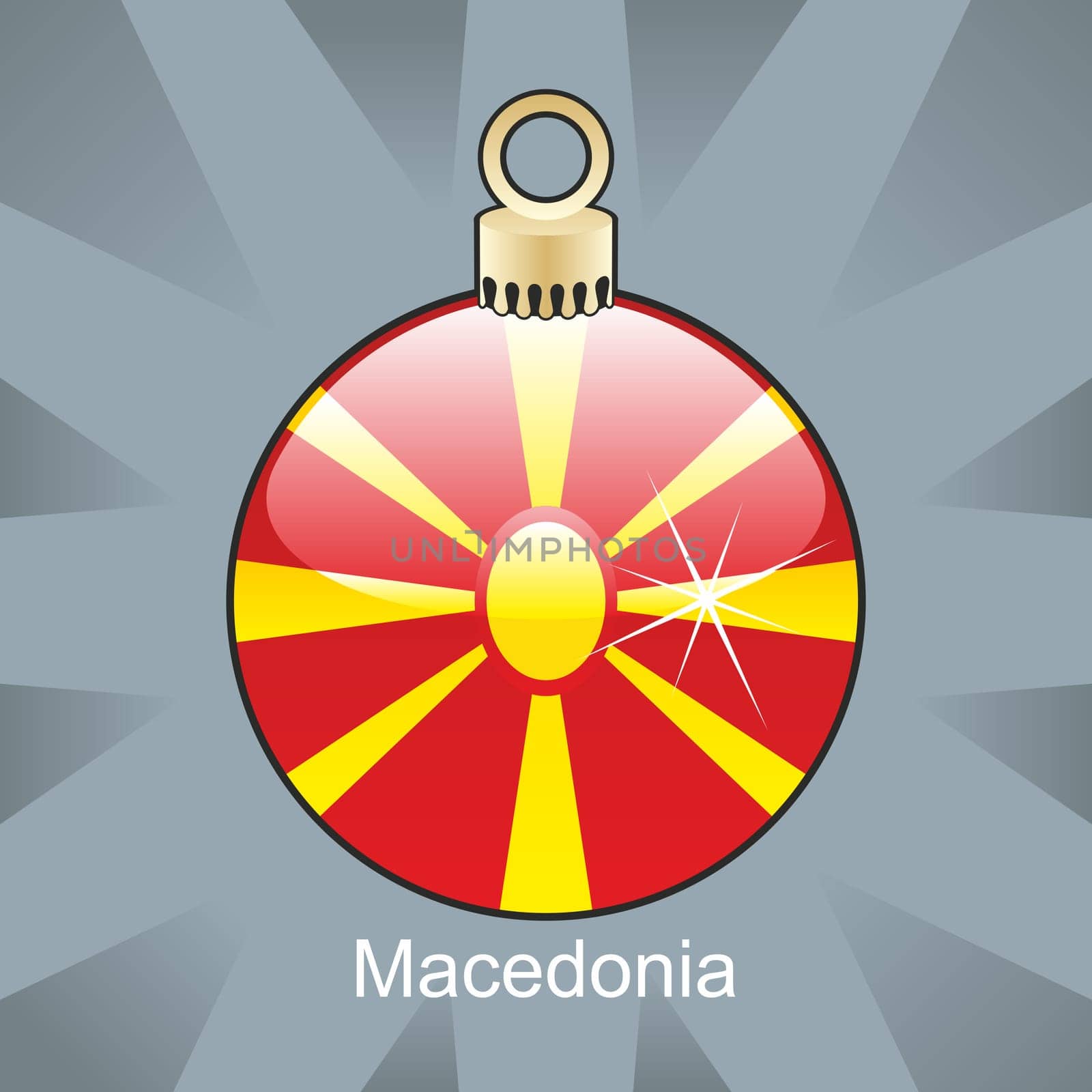 Macedonia flag in bulb shape