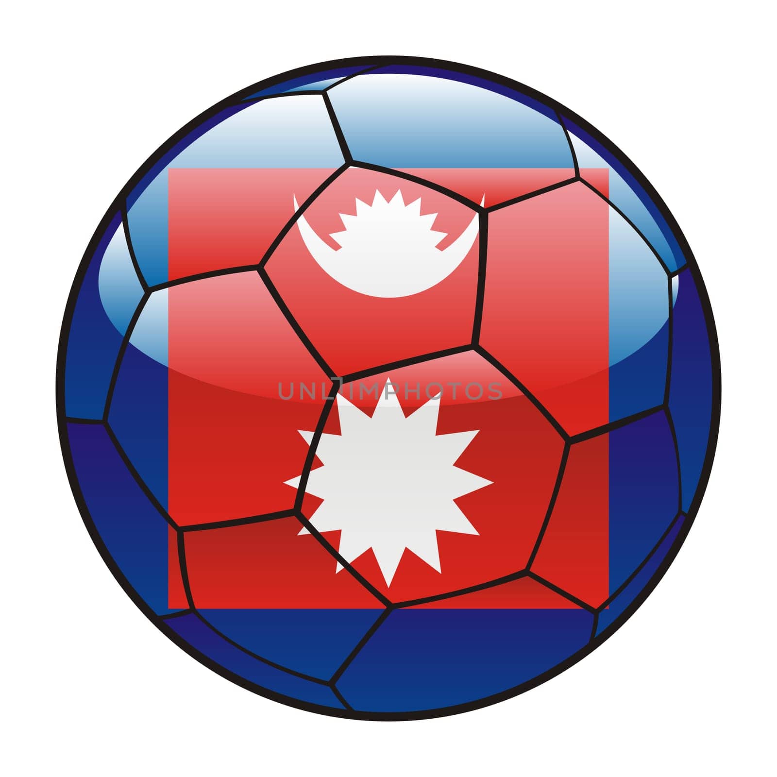 nepal flag on soccer ball