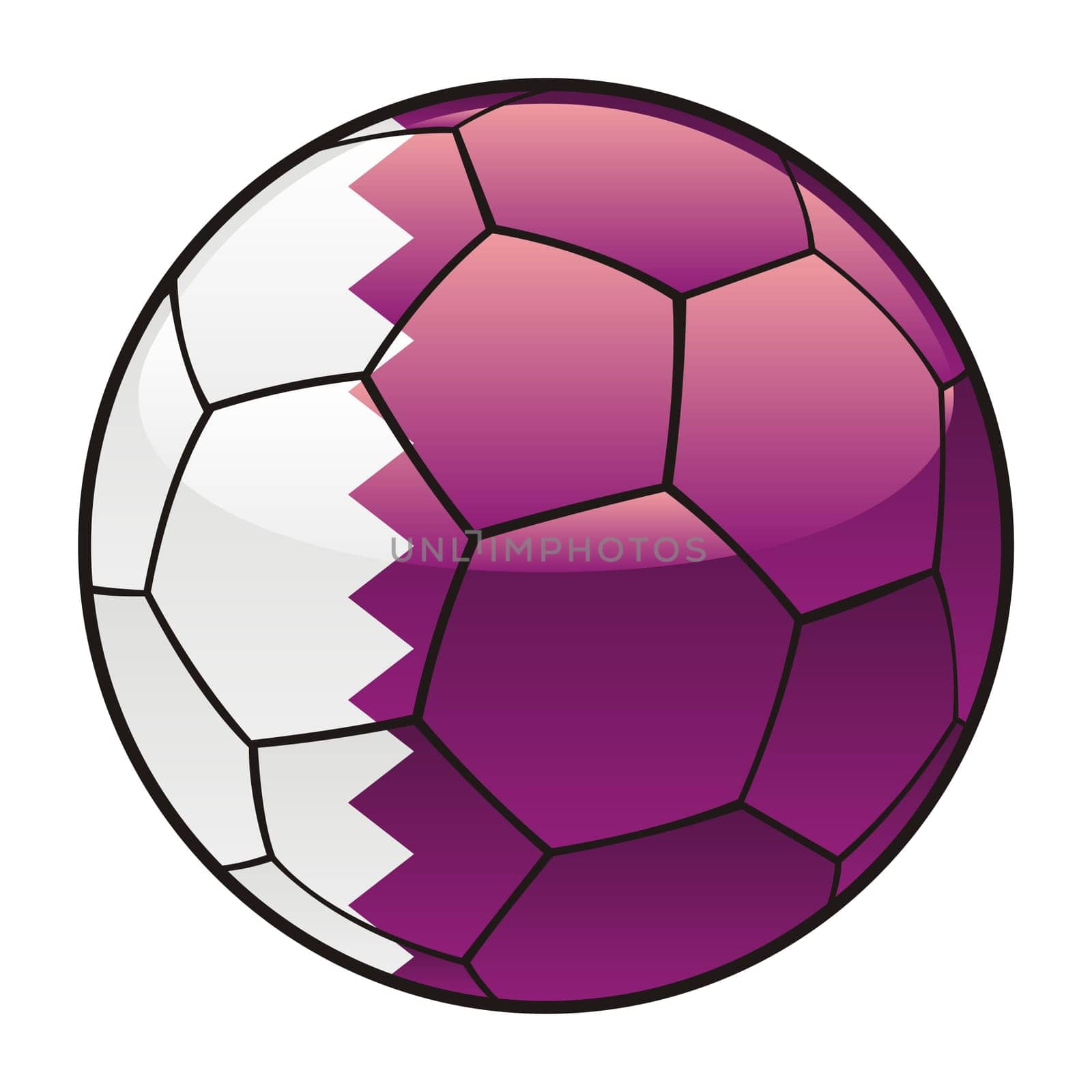 qatar flag on soccer ball