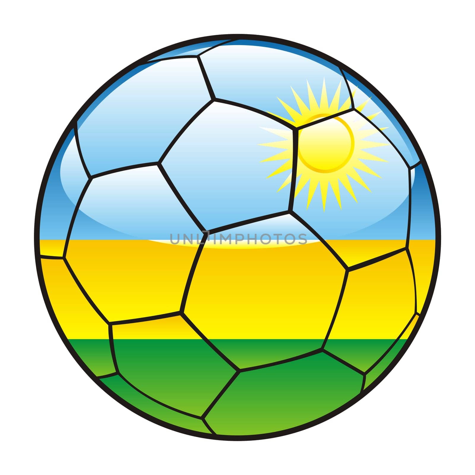 rwanda flag on soccer ball
