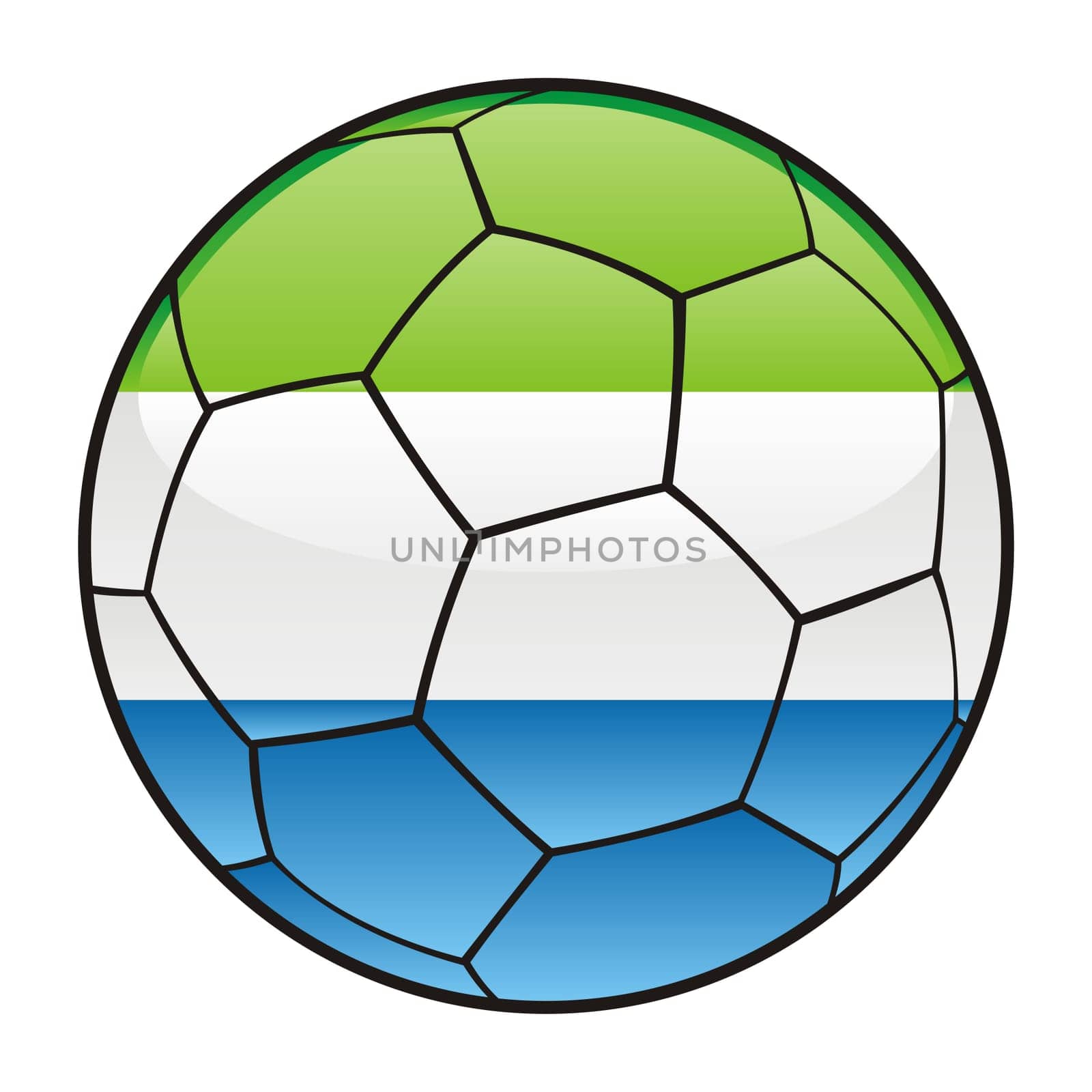 sierra leone flag on soccer ball