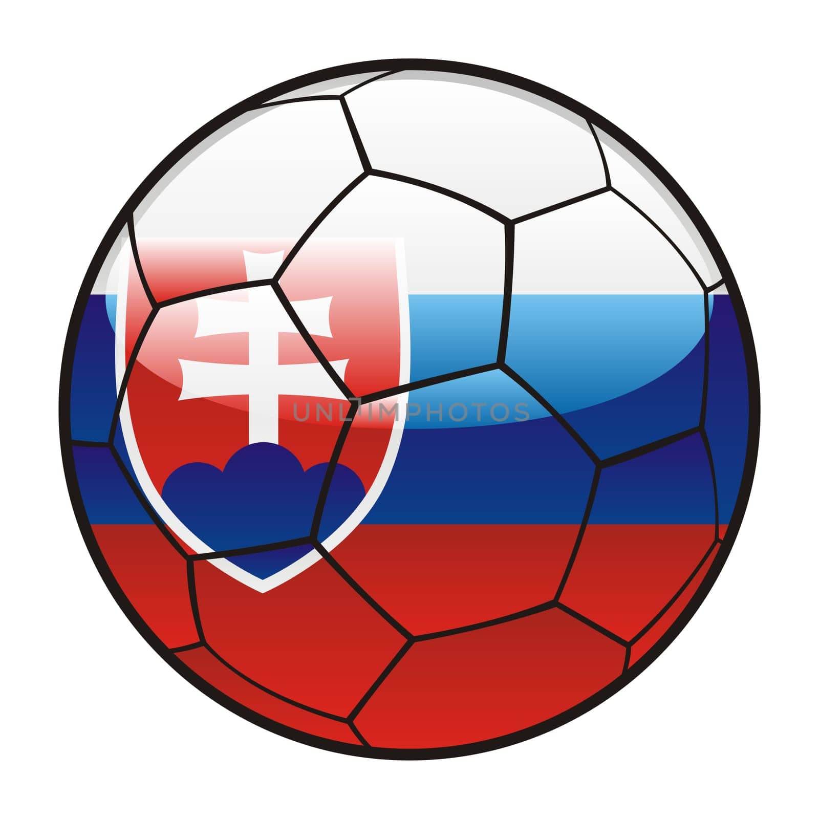 slovakia flag on soccer ball