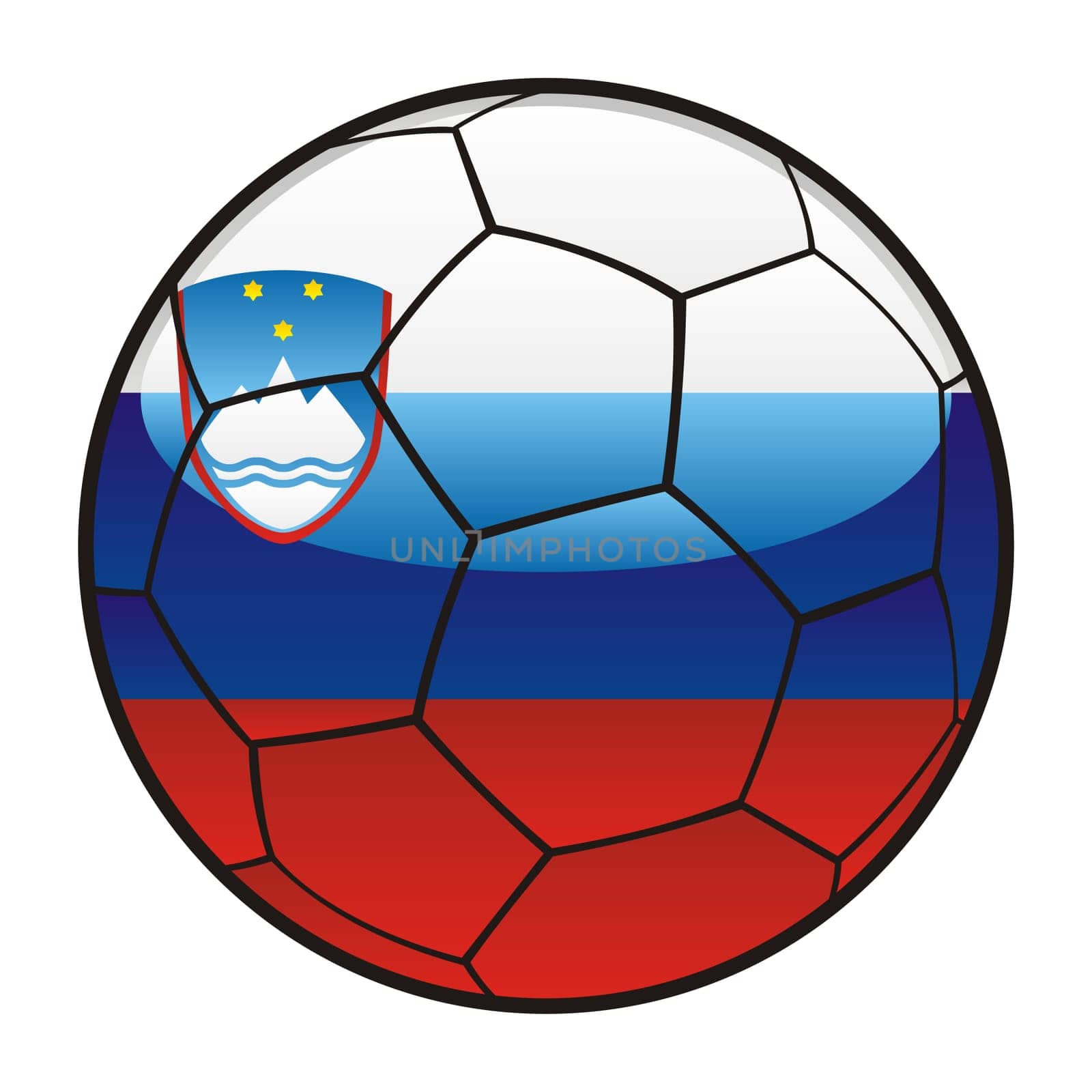 slovenia flag on soccer ball