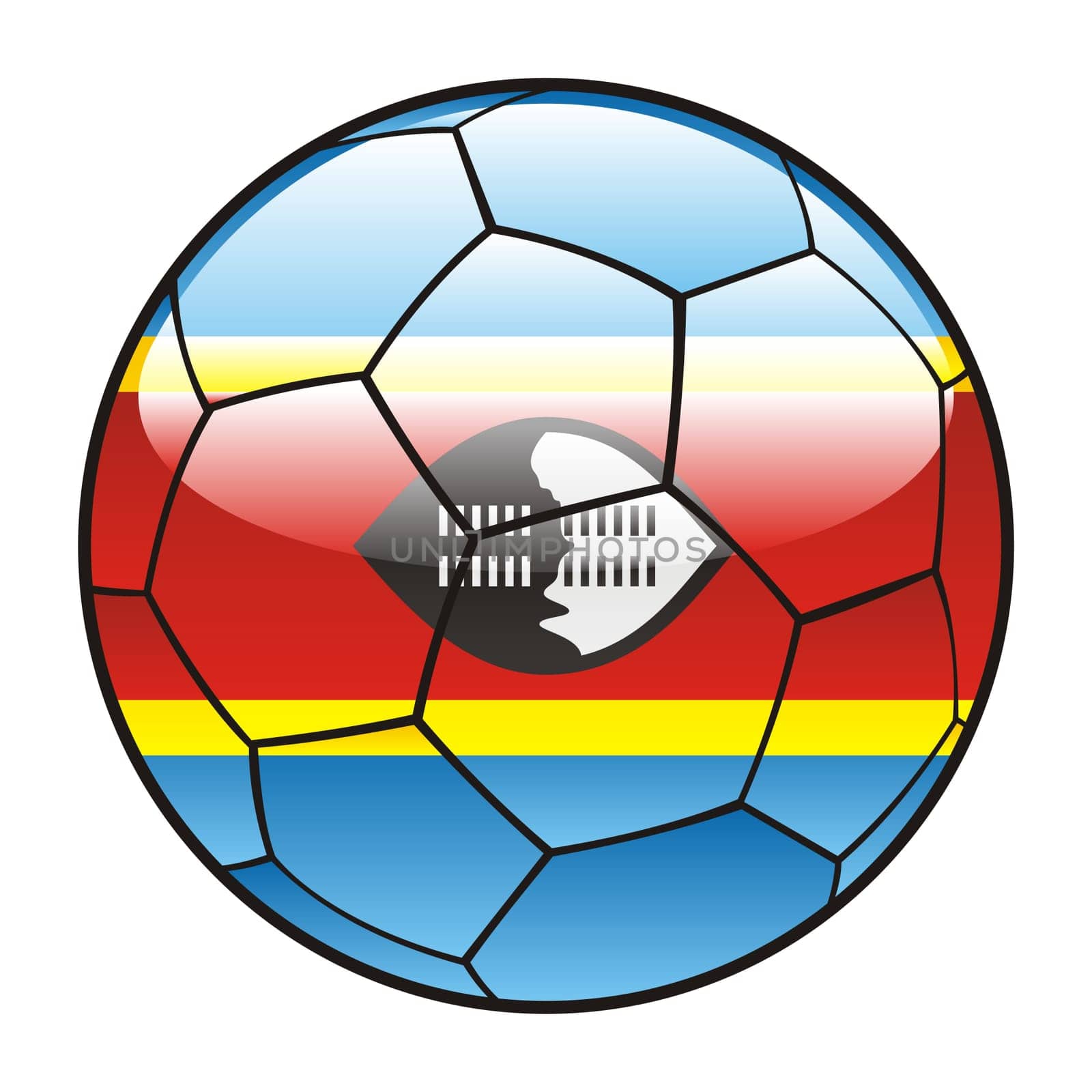 swaziland flag on soccer ball
