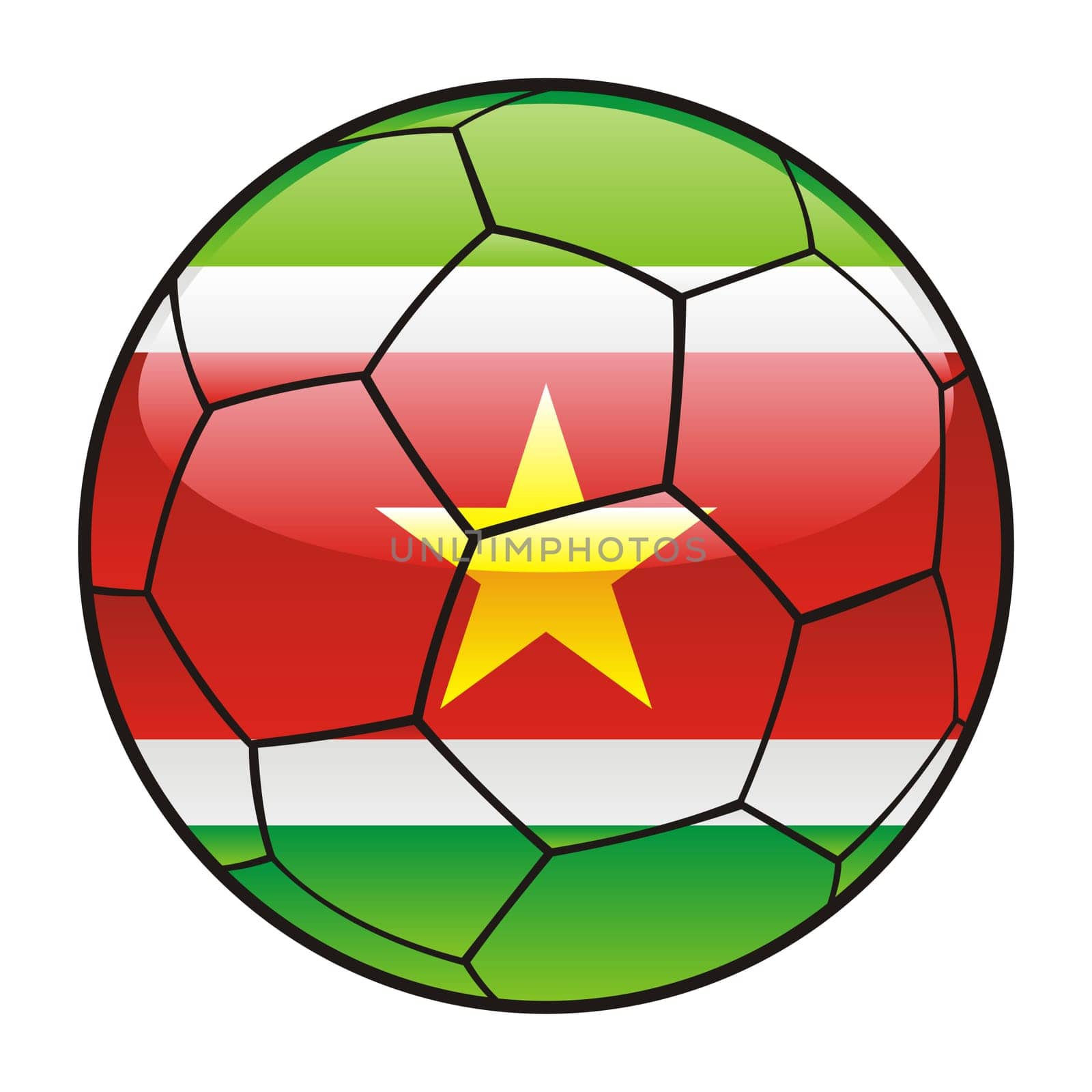 suriname flag on soccer ball