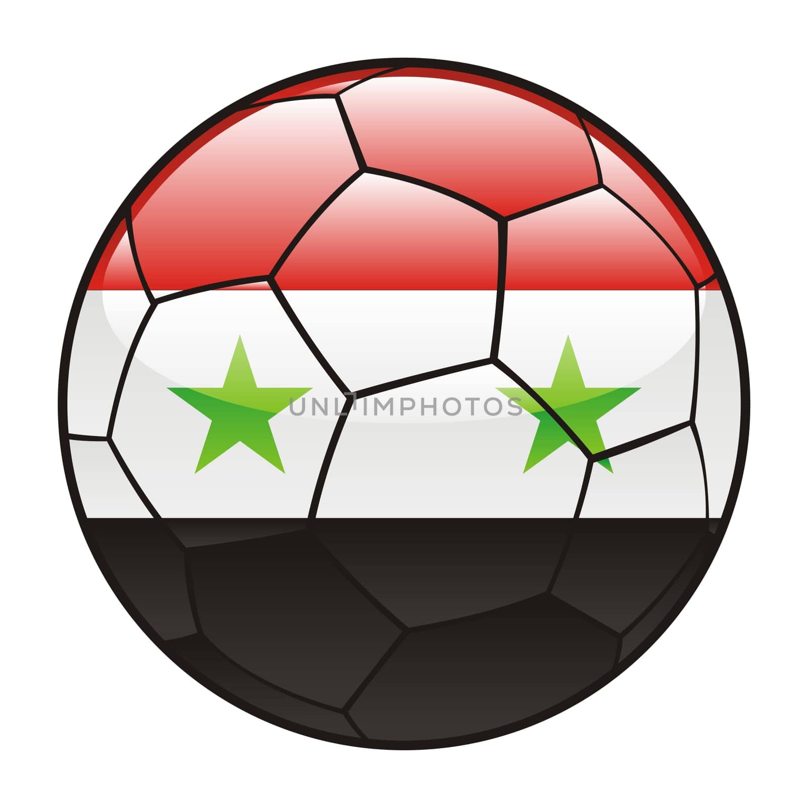syria flag on soccer ball