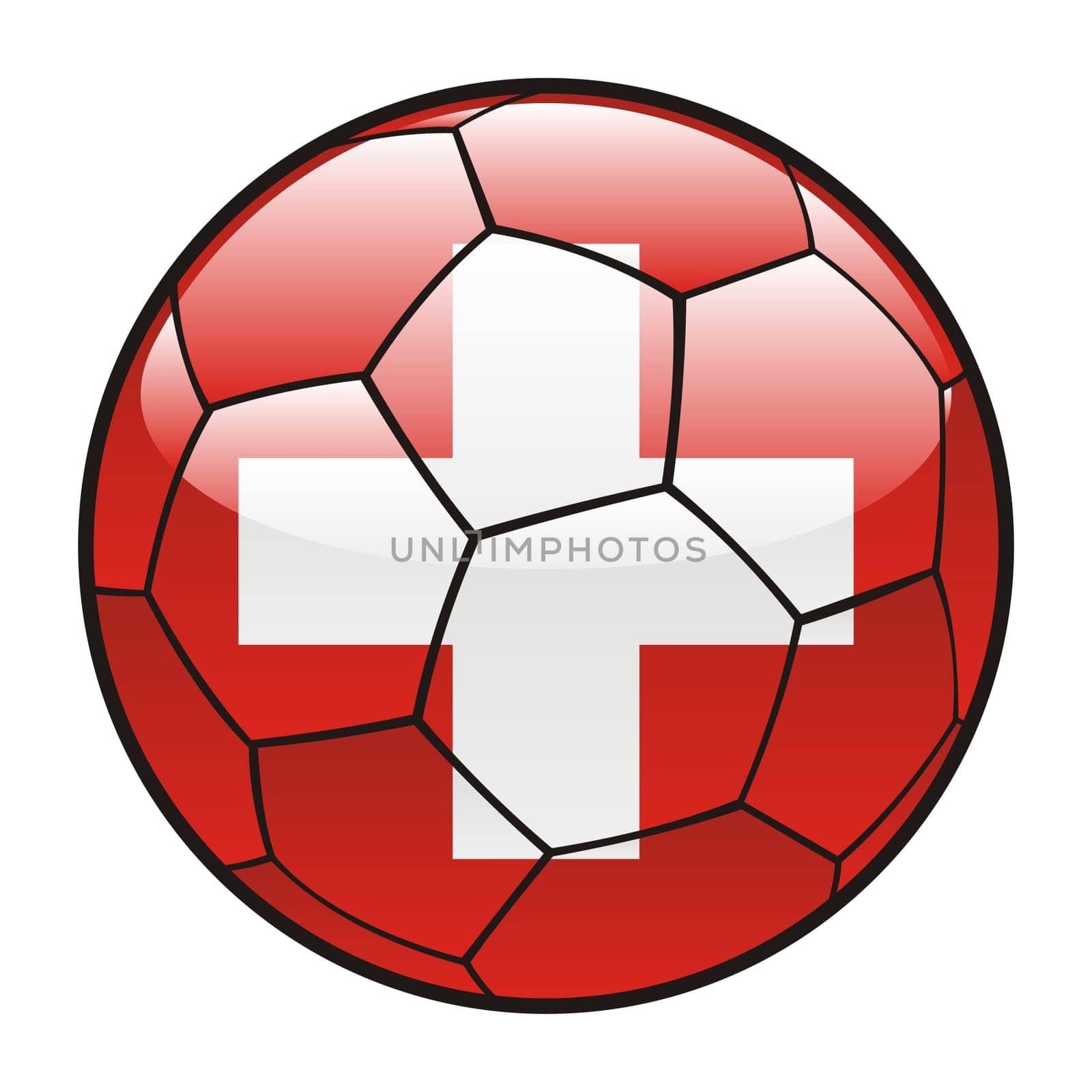 swizterland flag on soccer ball