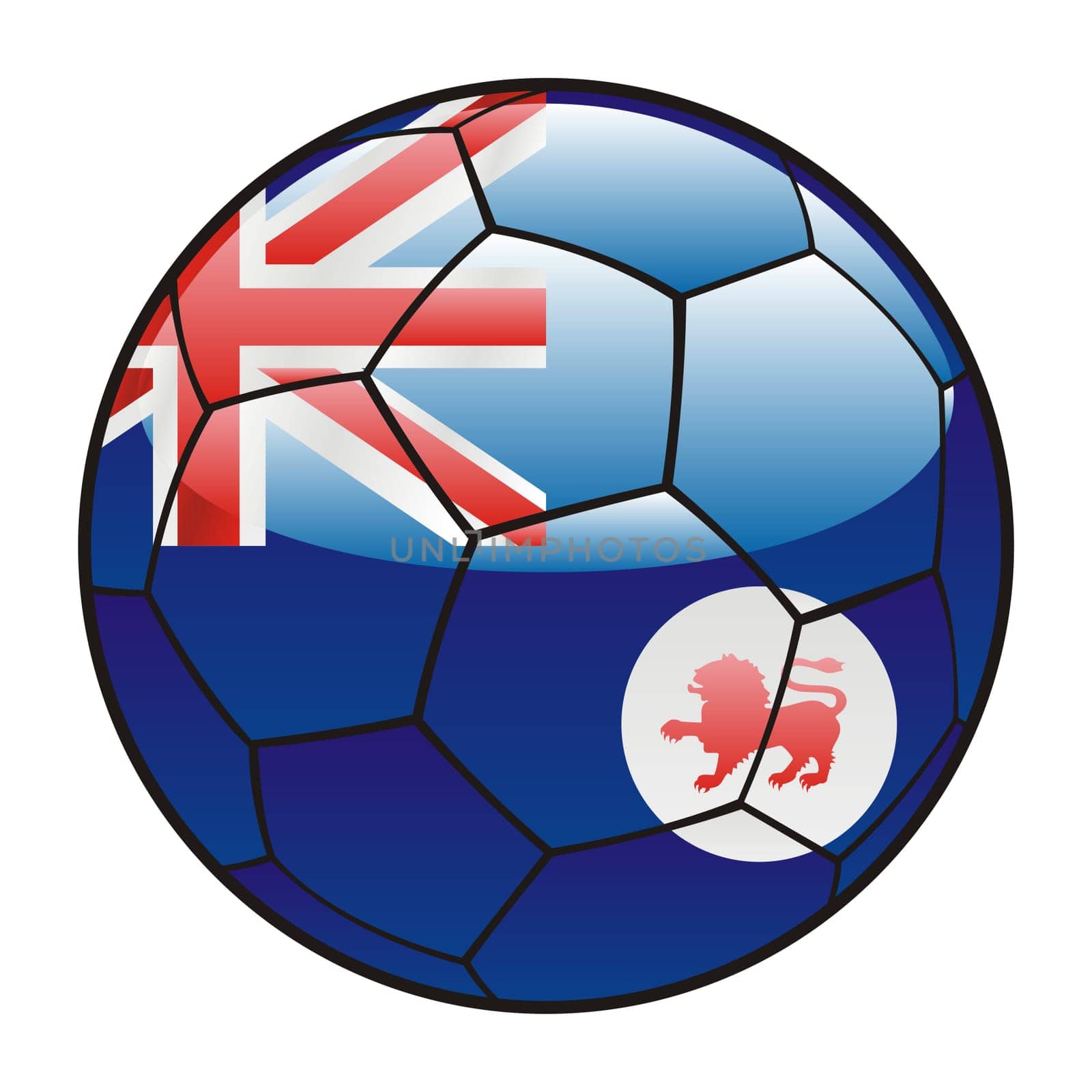 tasmania flag on soccer ball