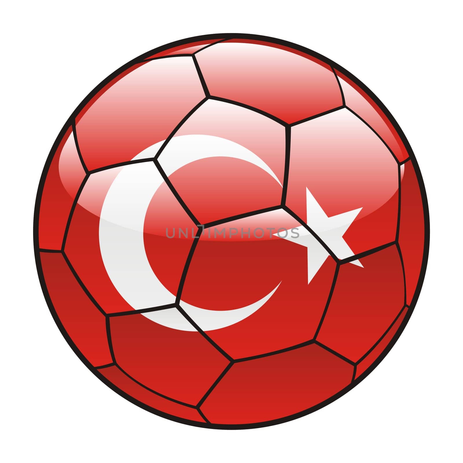 turkey flag on soccer ball