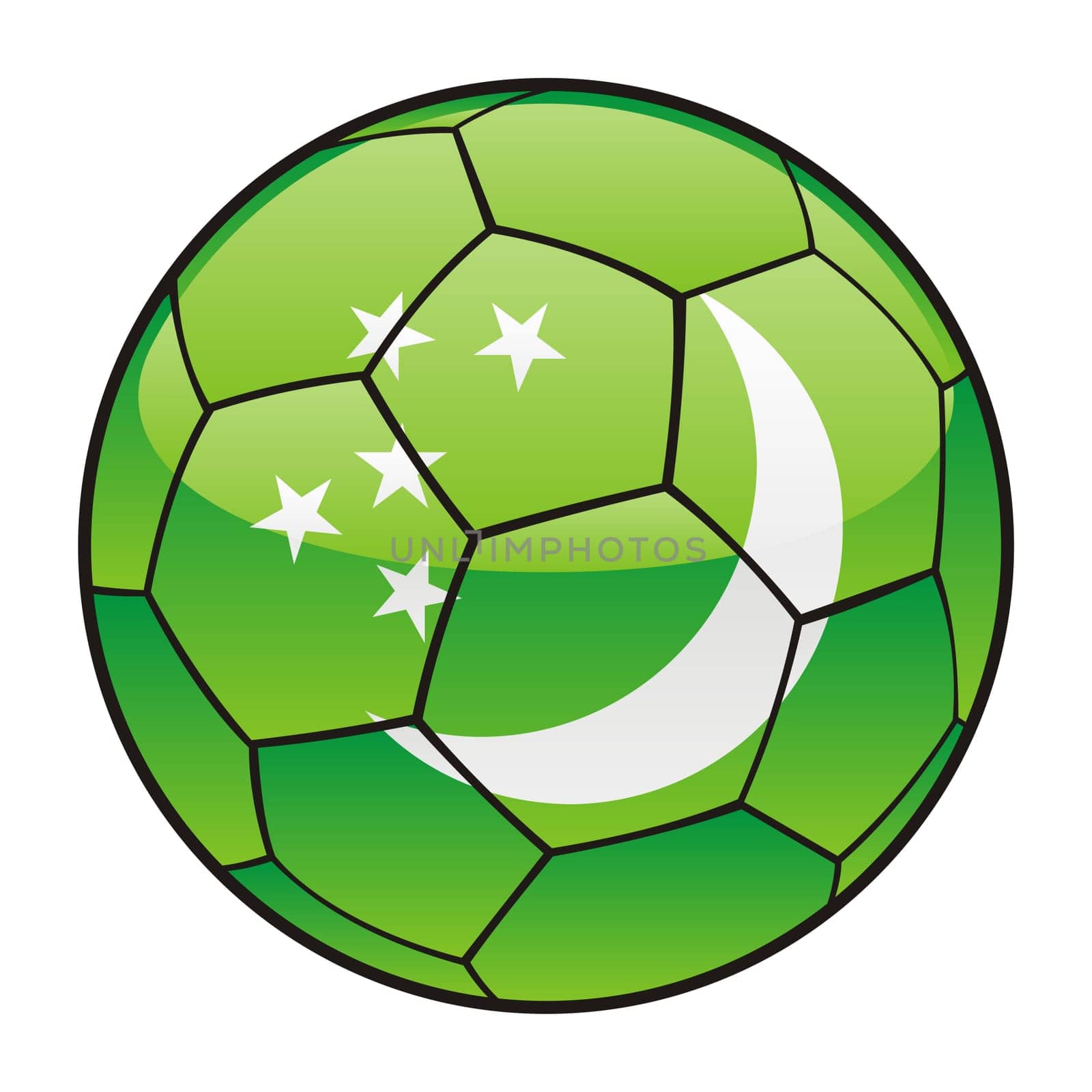 turkmenistan flag on soccer ball