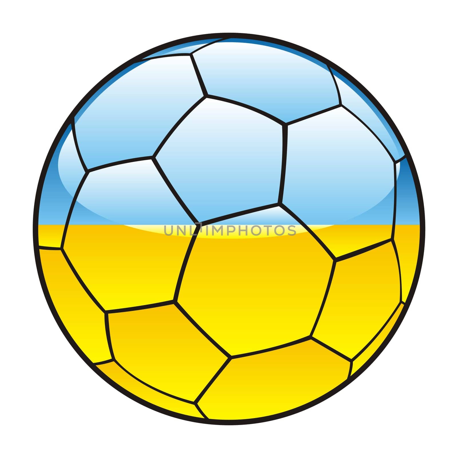ukraine flag on soccer ball