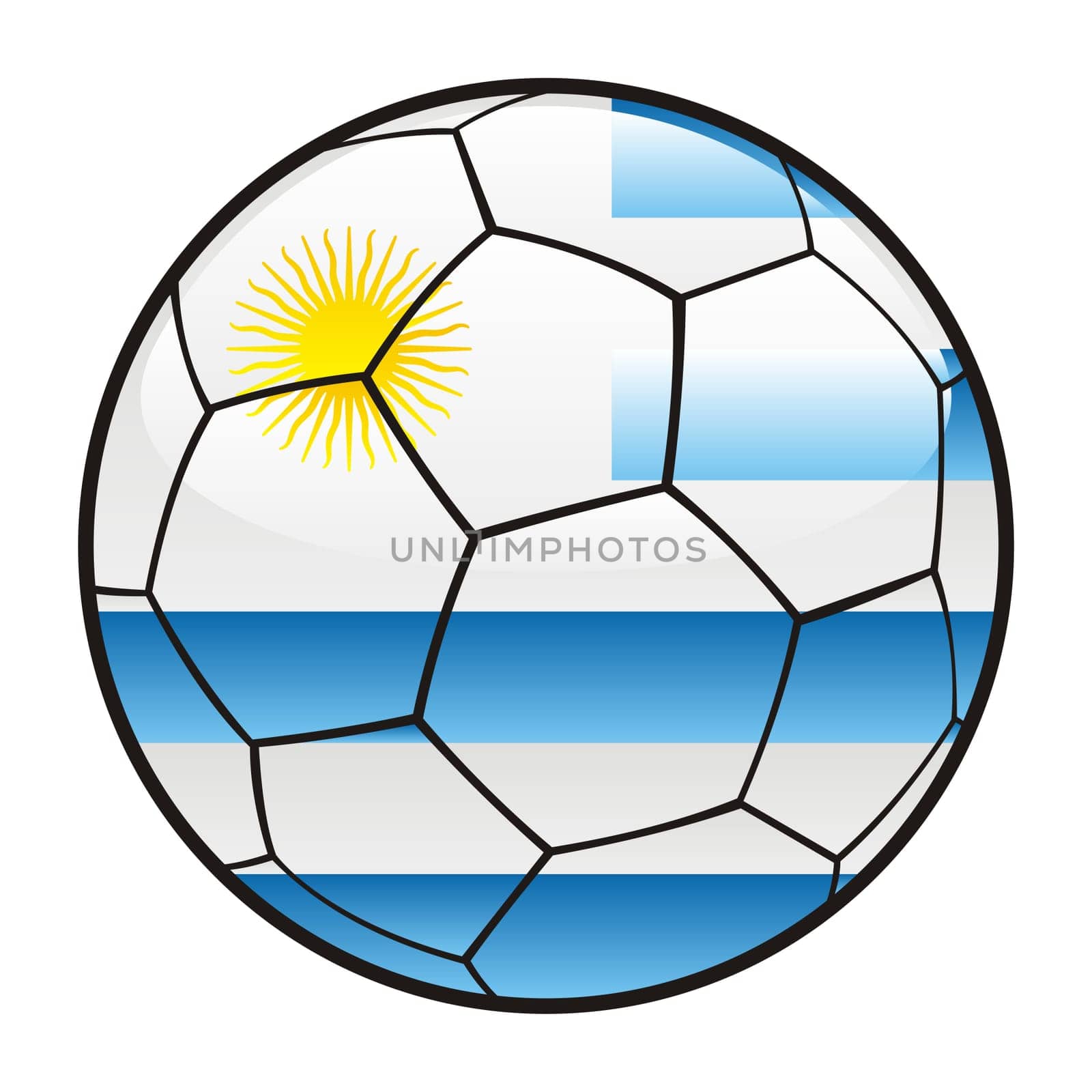 uruguay flag on soccer ball