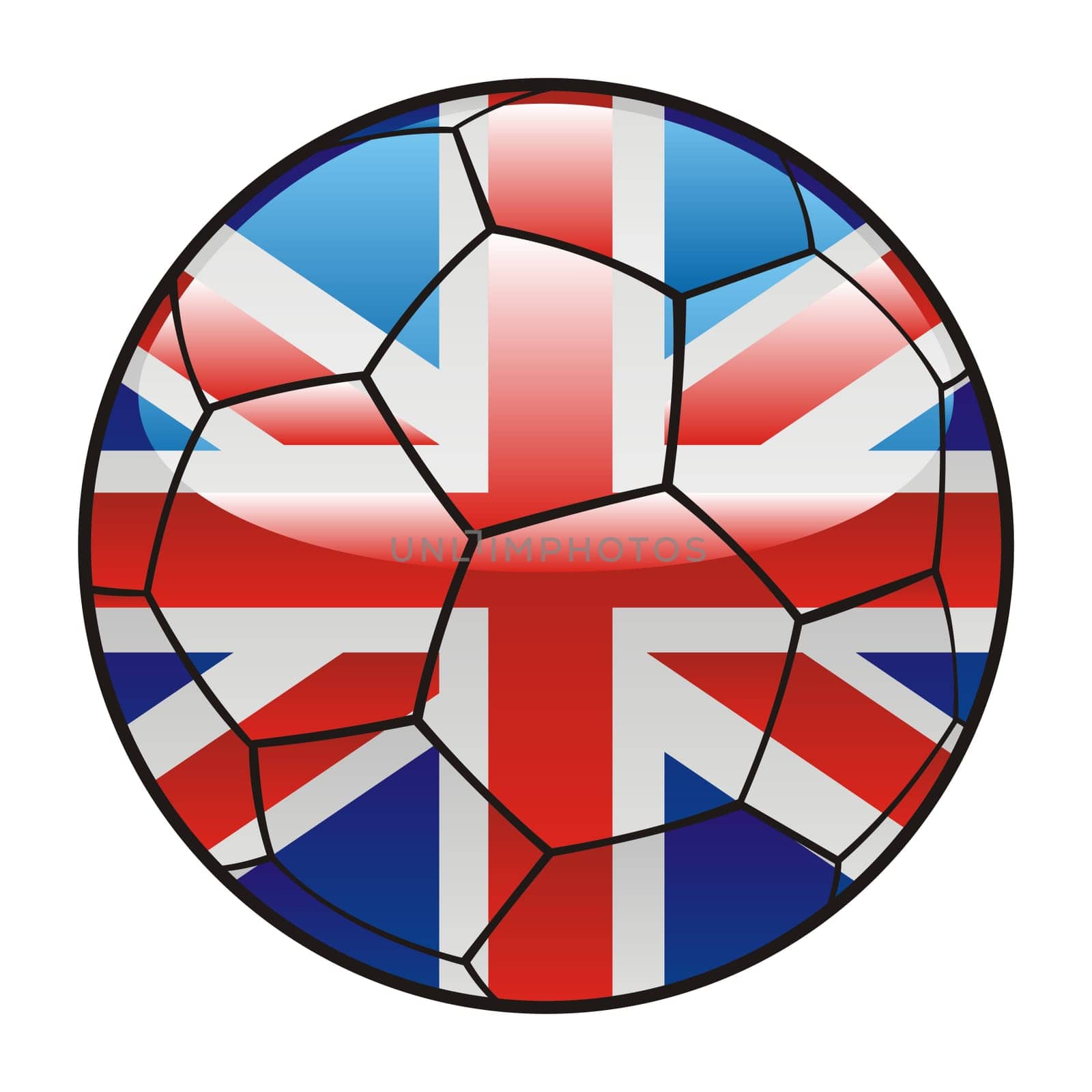 uk flag on soccer ball