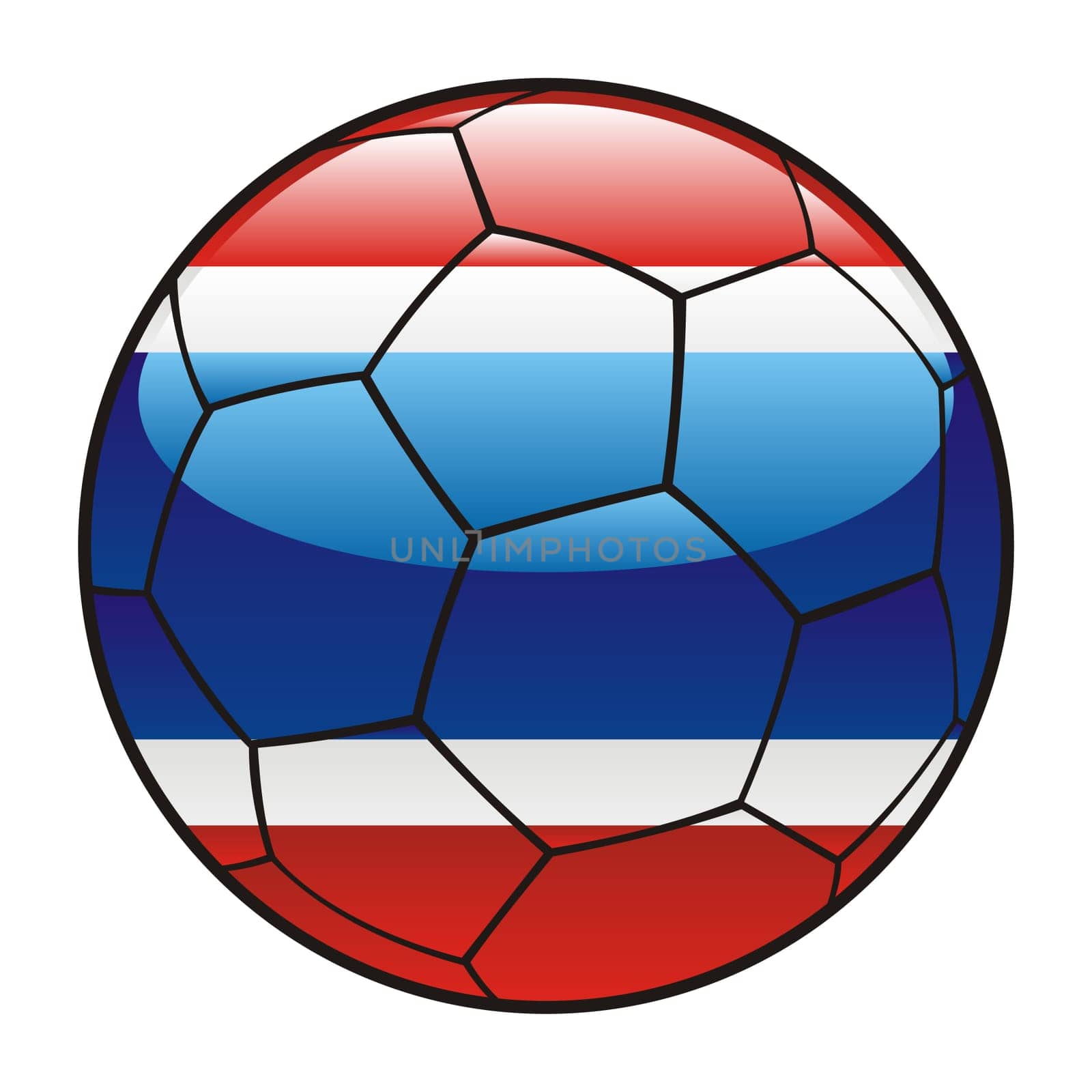 thailand flag on soccer ball