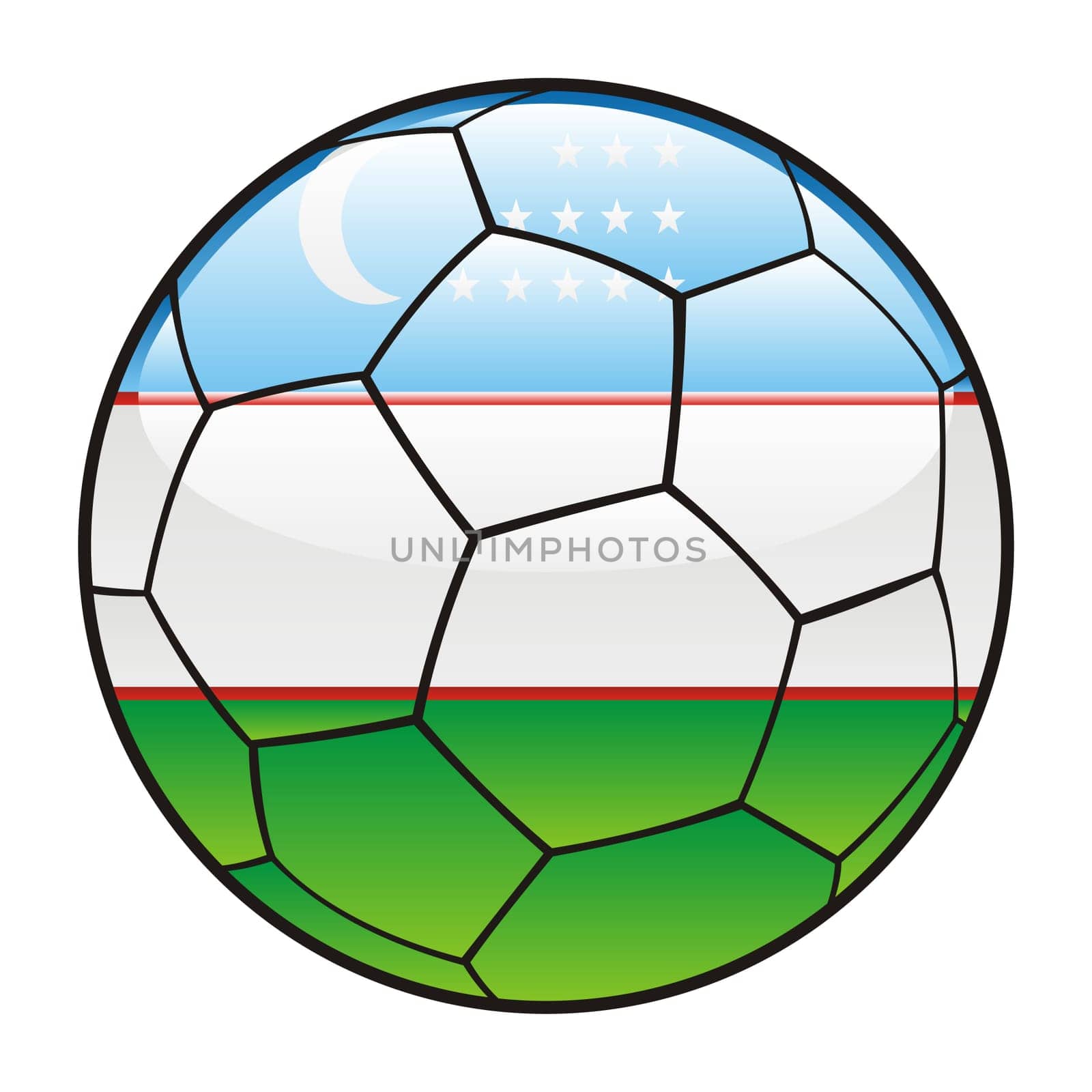 uzbekistan flag on soccer ball